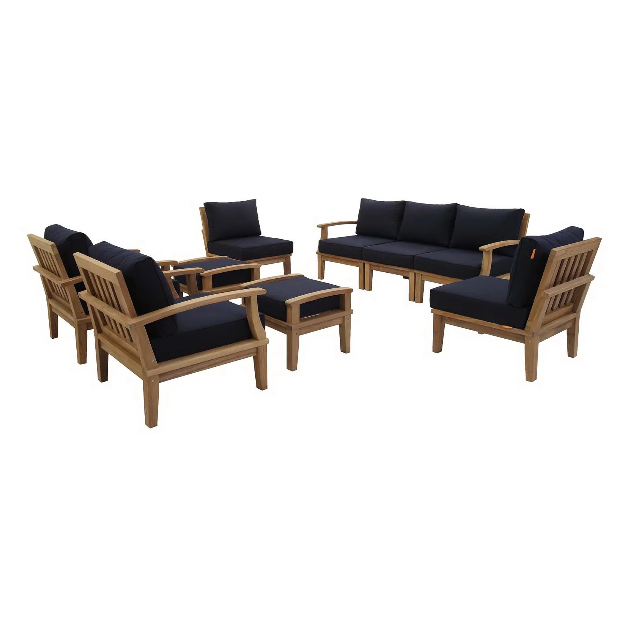 Marina 9 Piece Outdoor Patio Teak Set by Modway - Image 20