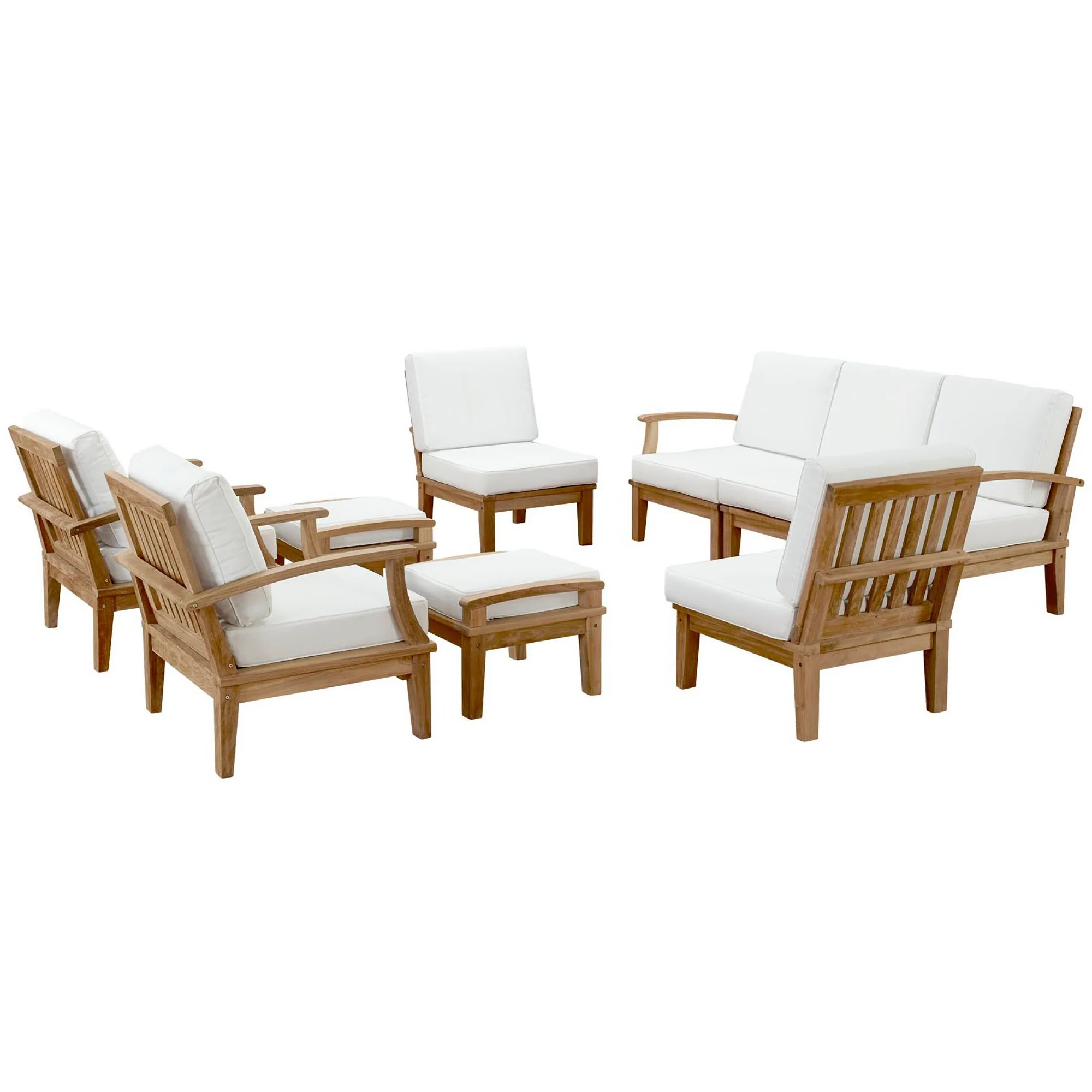 Marina 9 Piece Outdoor Patio Teak Set by Modway - Image 21