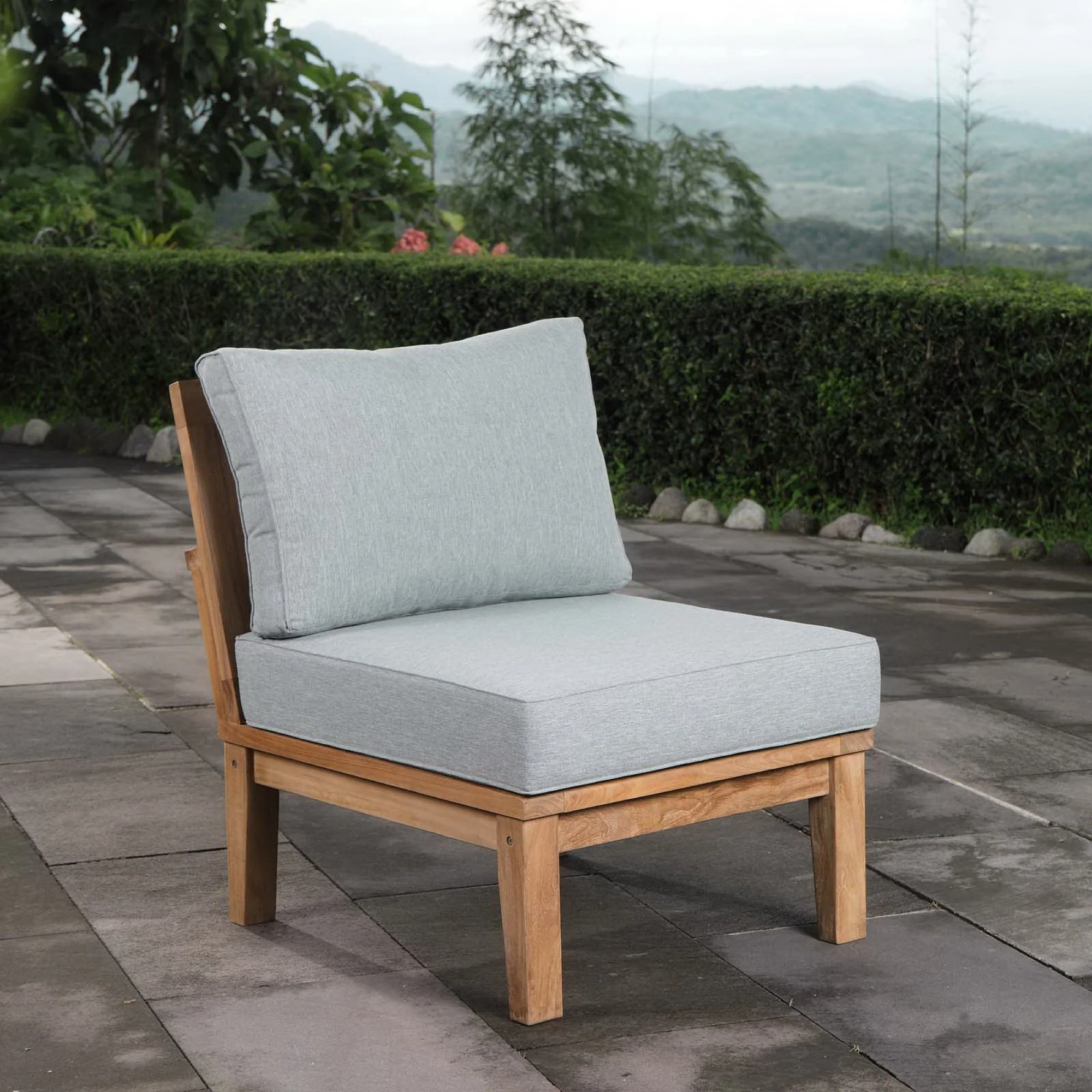 Marina Armless Outdoor Patio Teak Sofa by Modway - Image 5
