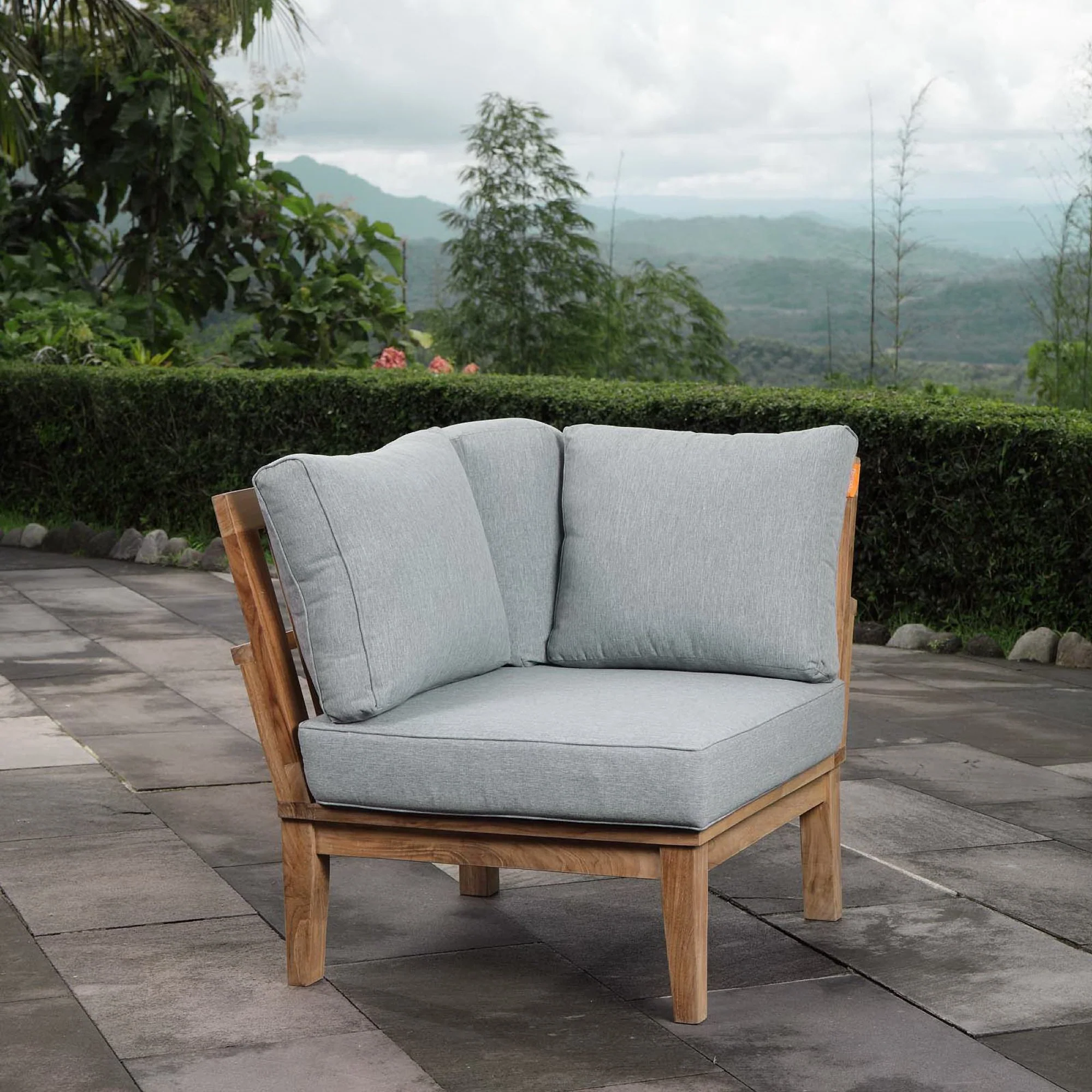 Marina Outdoor Patio Teak Corner Sofa by Modway - Image 5