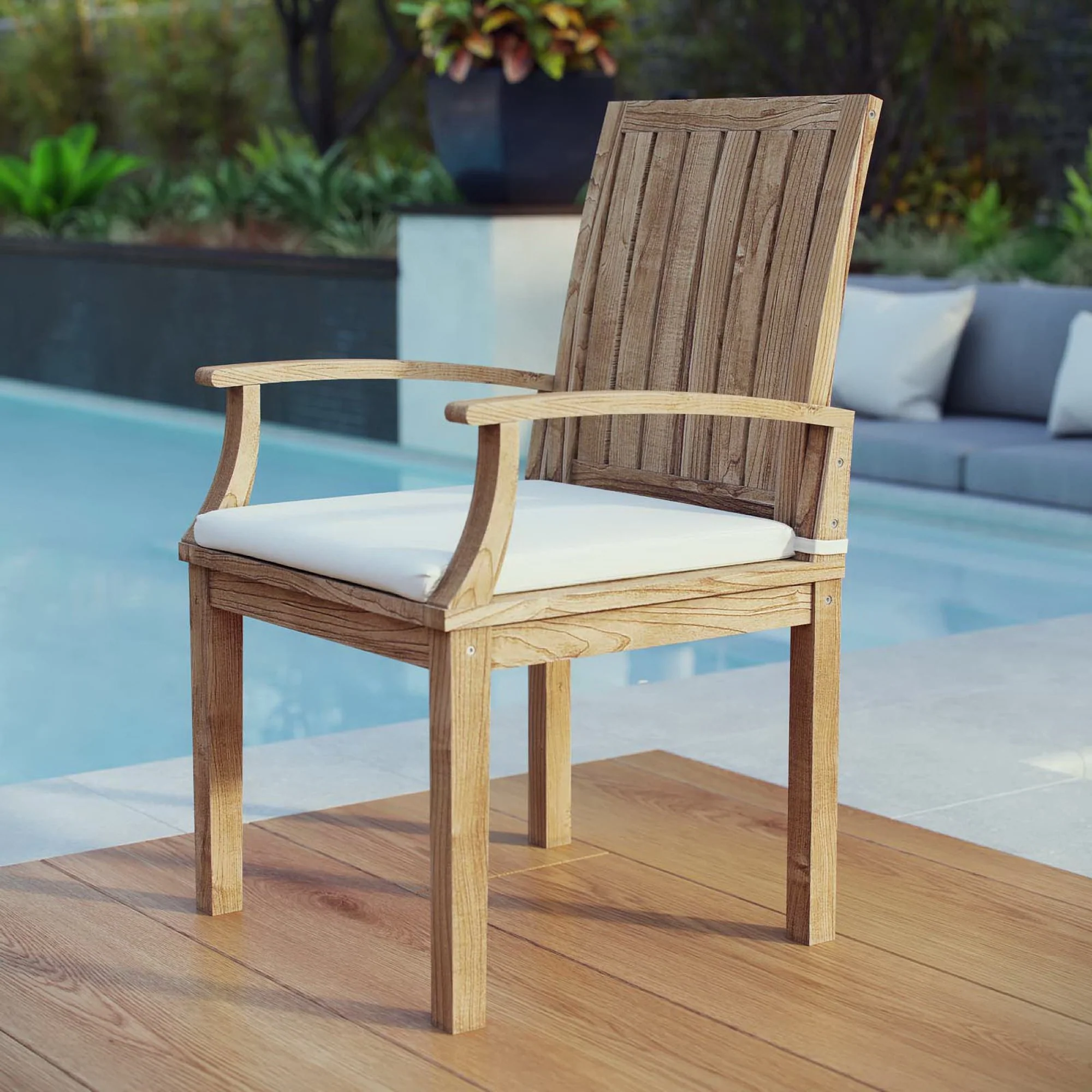 Marina Outdoor Patio Teak Dining Chair by Modway - Image 5
