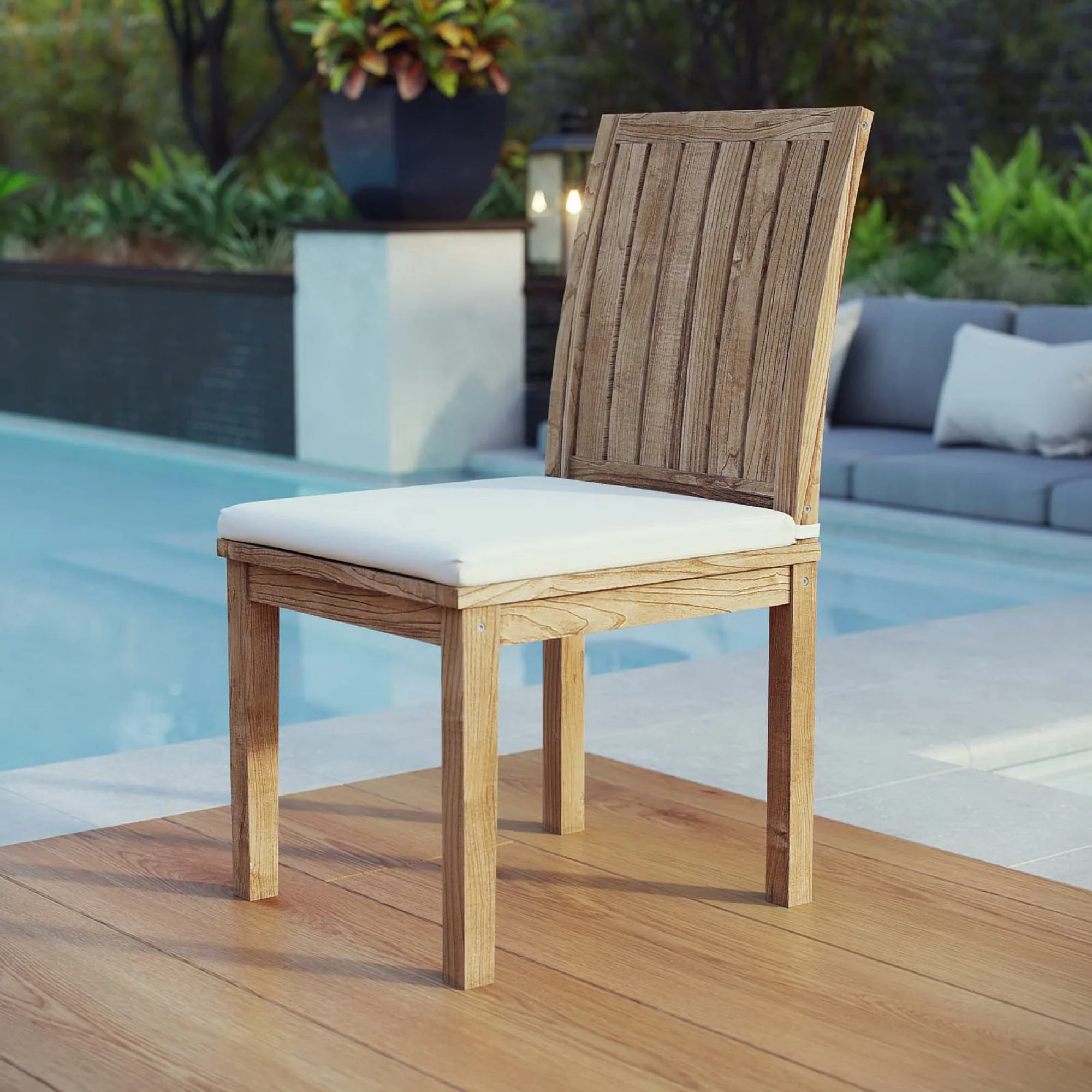 Marina Outdoor Patio Teak Dining Chair by Modway - Image 5