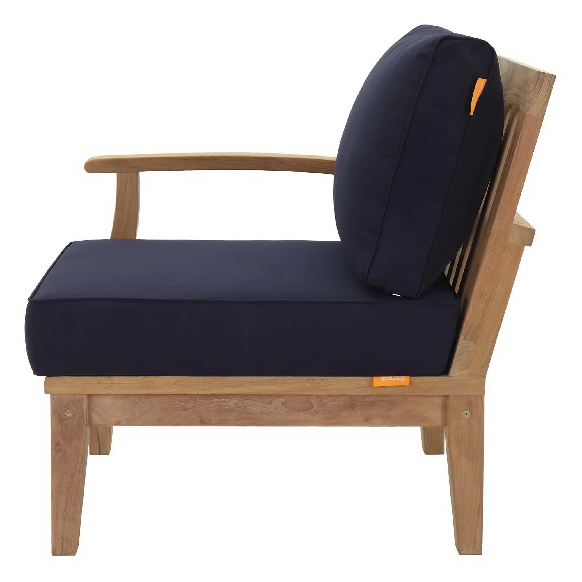 Marina Outdoor Patio Teak Left-Facing Sofa by Modway - Image 12