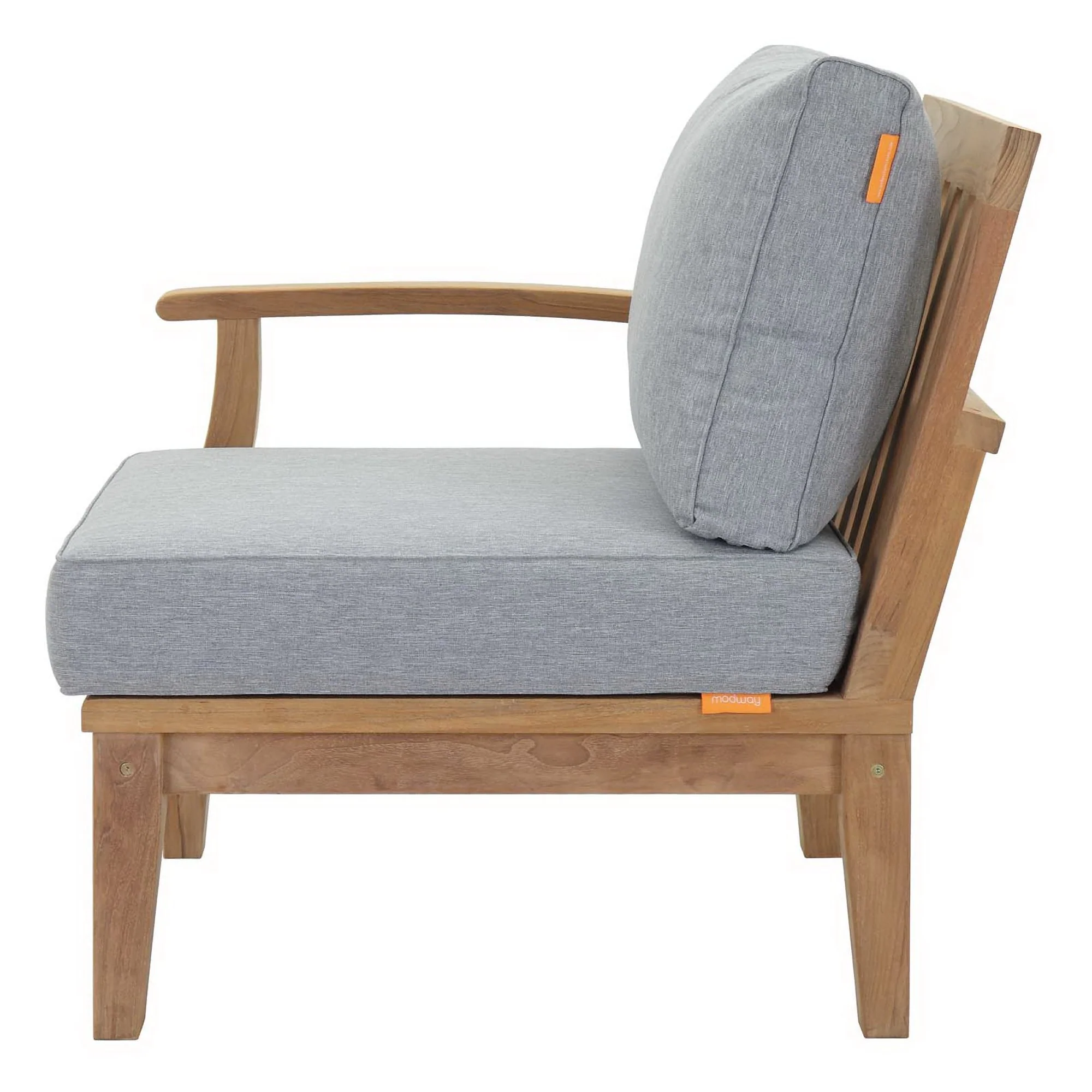 Marina Outdoor Patio Teak Left-Facing Sofa by Modway - Image 13