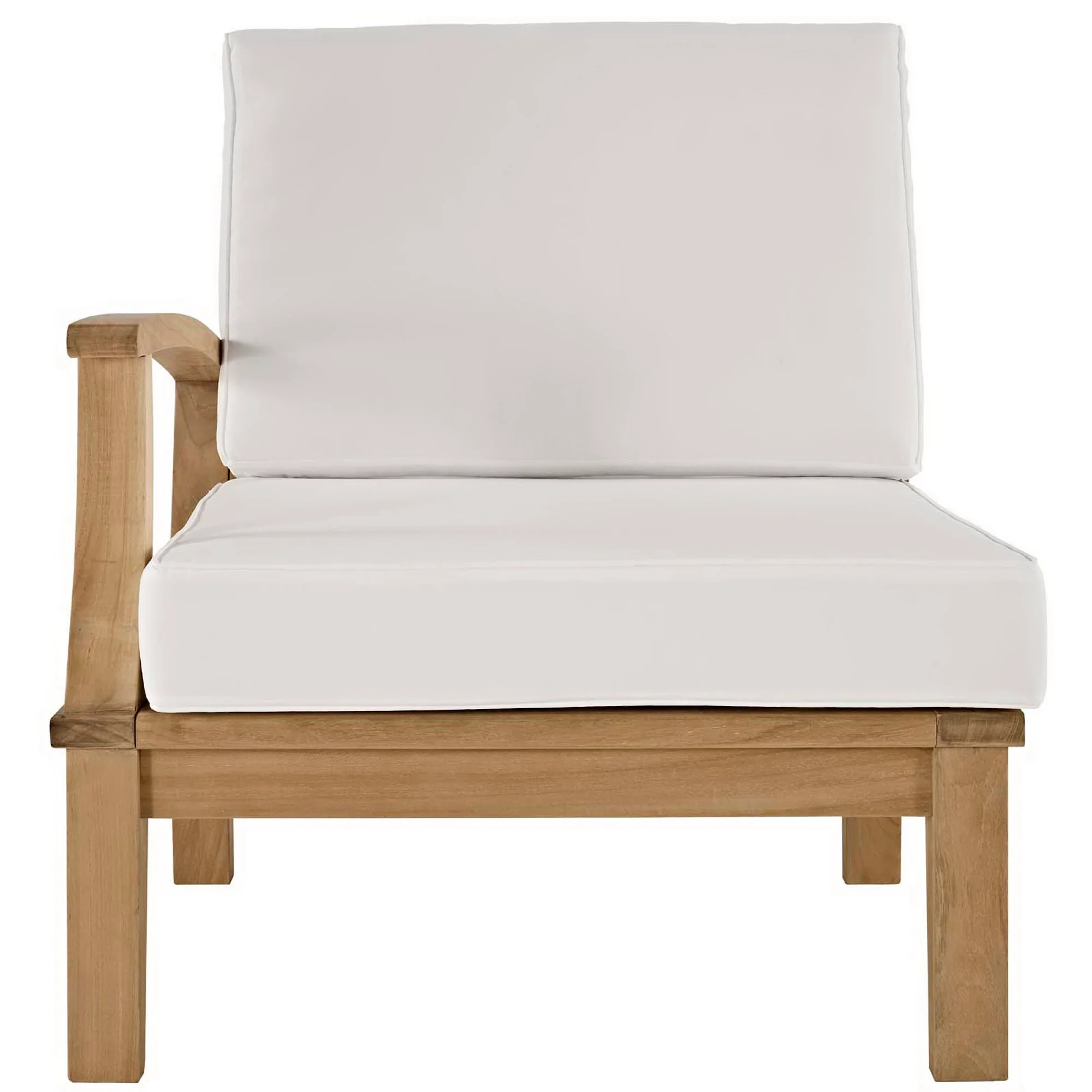 Marina Outdoor Patio Teak Left-Facing Sofa by Modway - Image 4