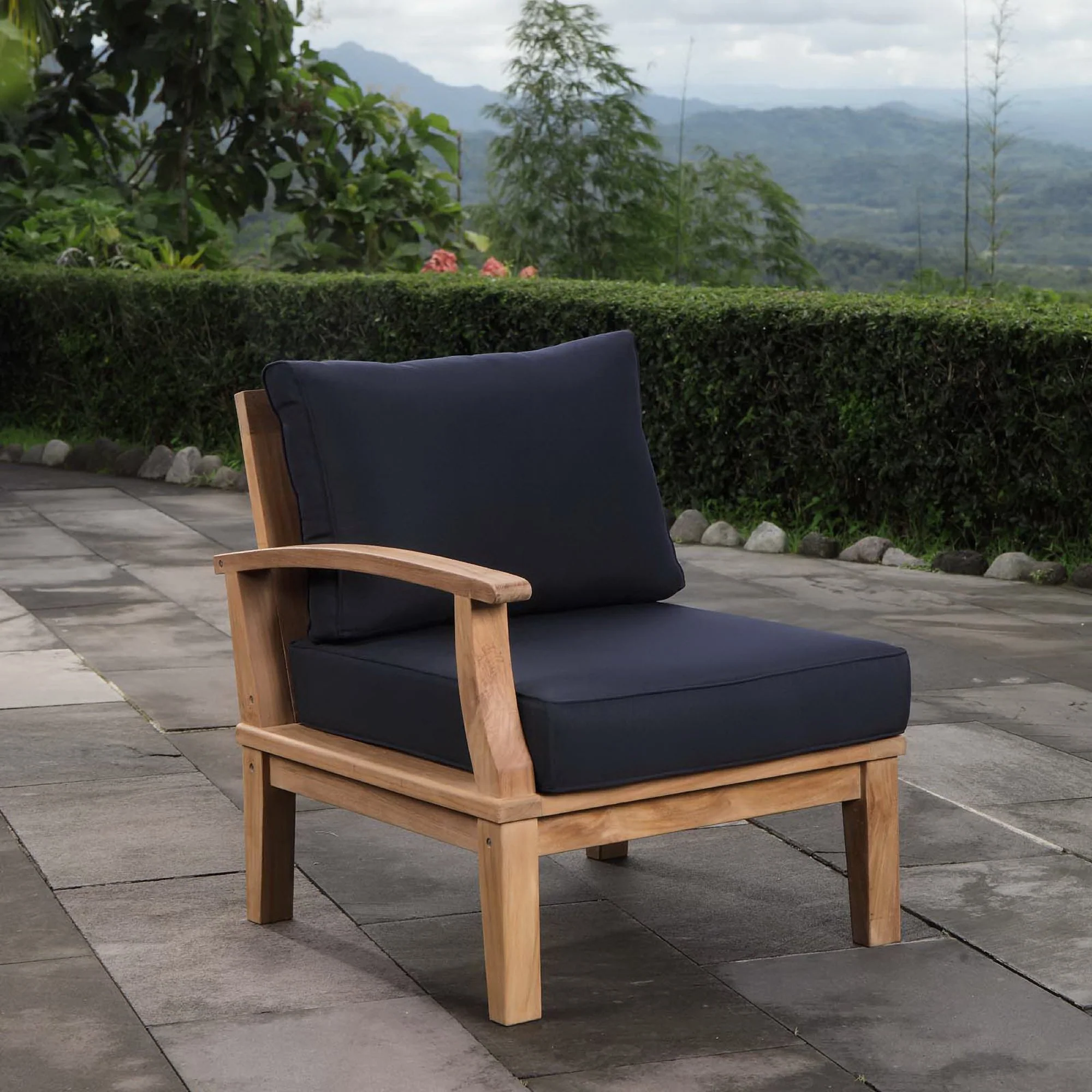 Marina Outdoor Patio Teak Left-Facing Sofa by Modway - Image 6