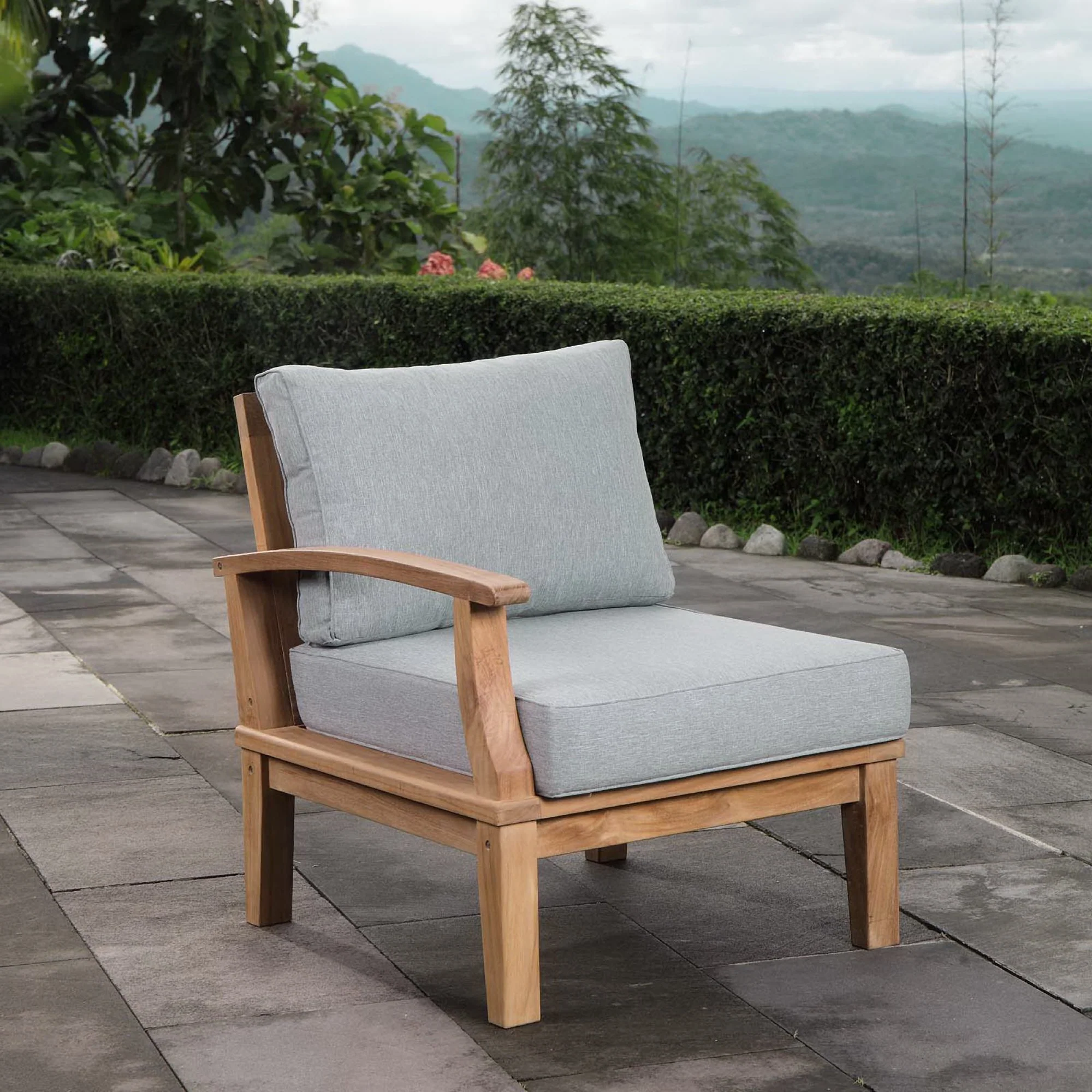 Marina Outdoor Patio Teak Left-Facing Sofa by Modway - Image 9