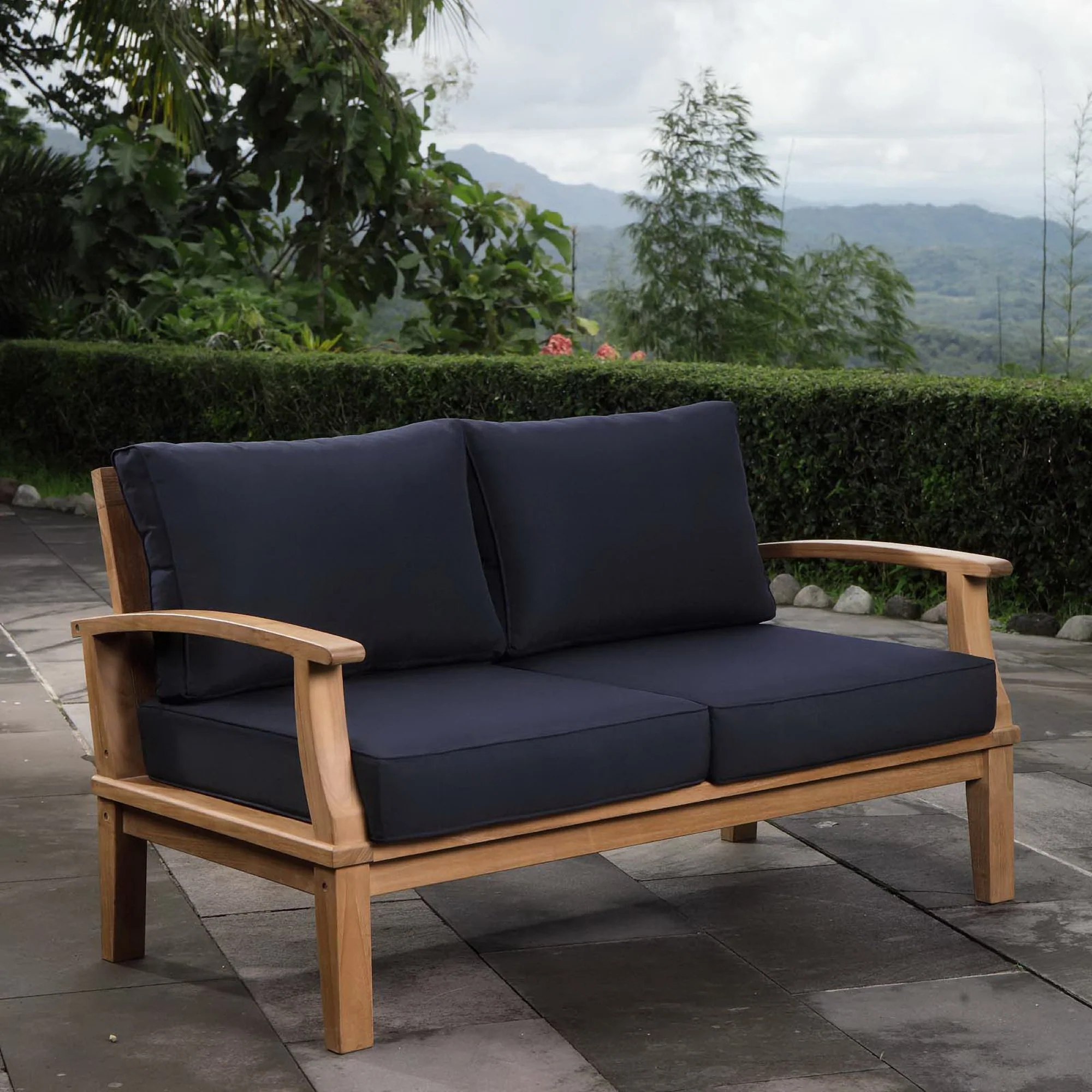 Marina Outdoor Patio Teak Loveseat by Modway - Image 4