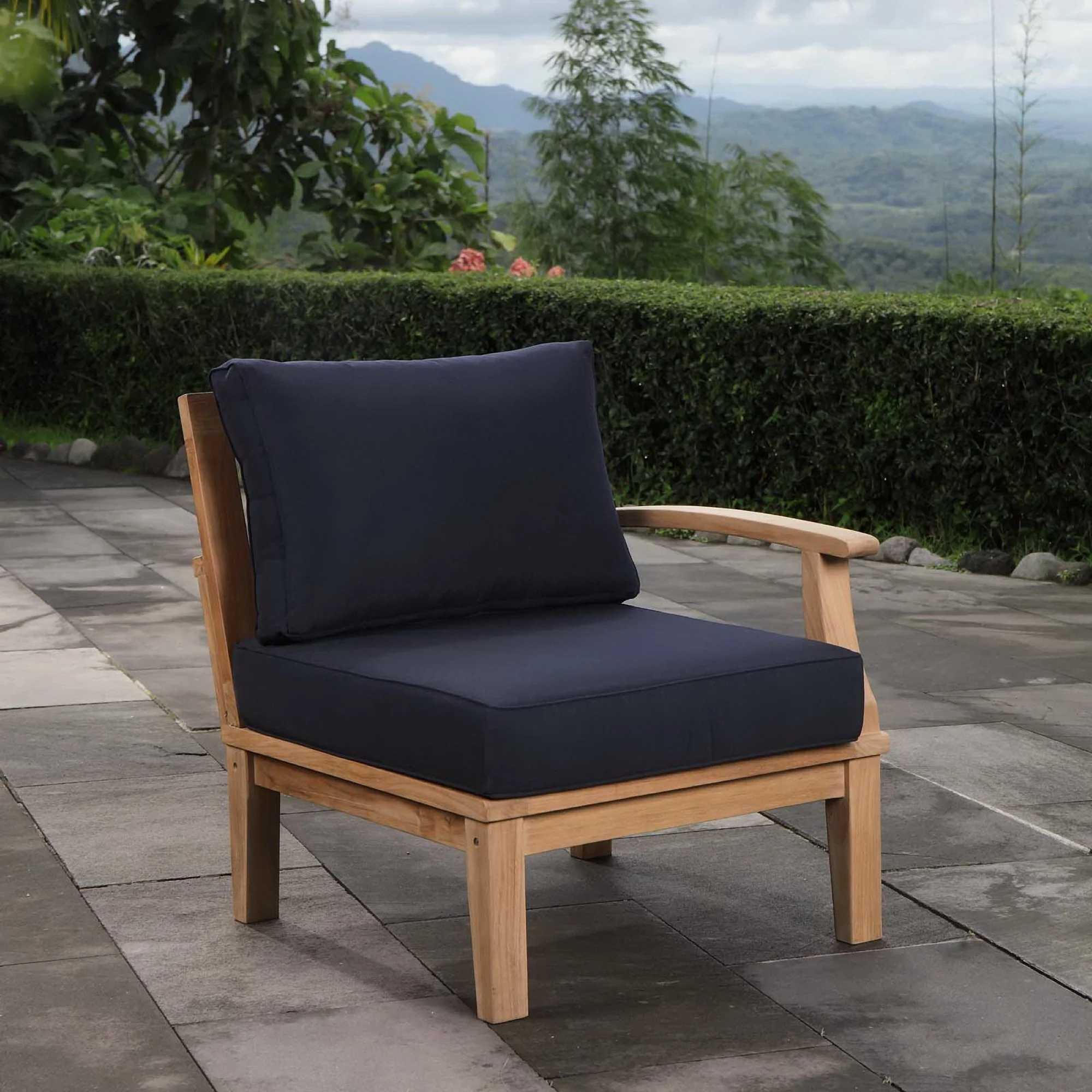 Marina Outdoor Patio Teak Right-Facing Sofa by Modway - Image 6