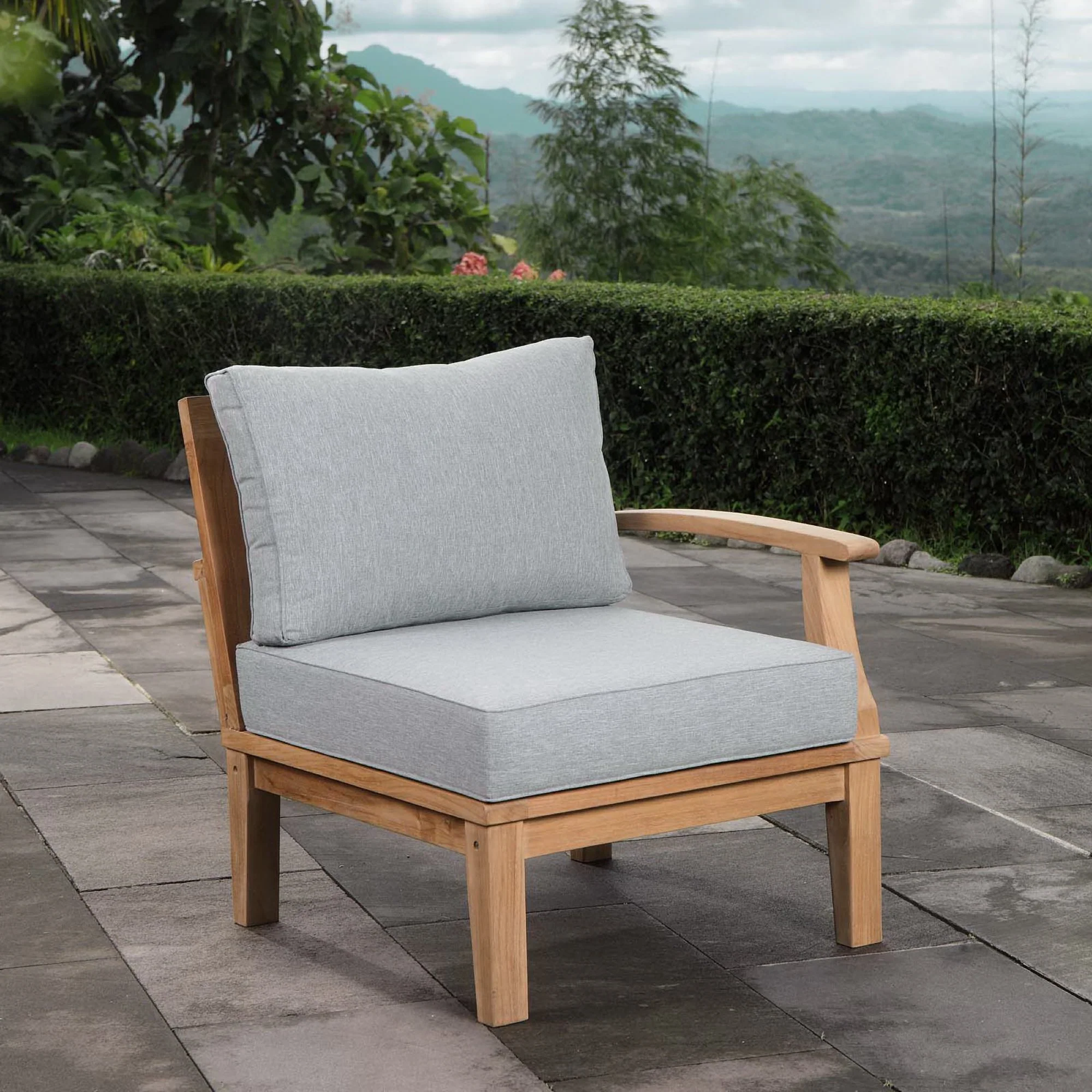 Marina Outdoor Patio Teak Right-Facing Sofa by Modway - Image 9
