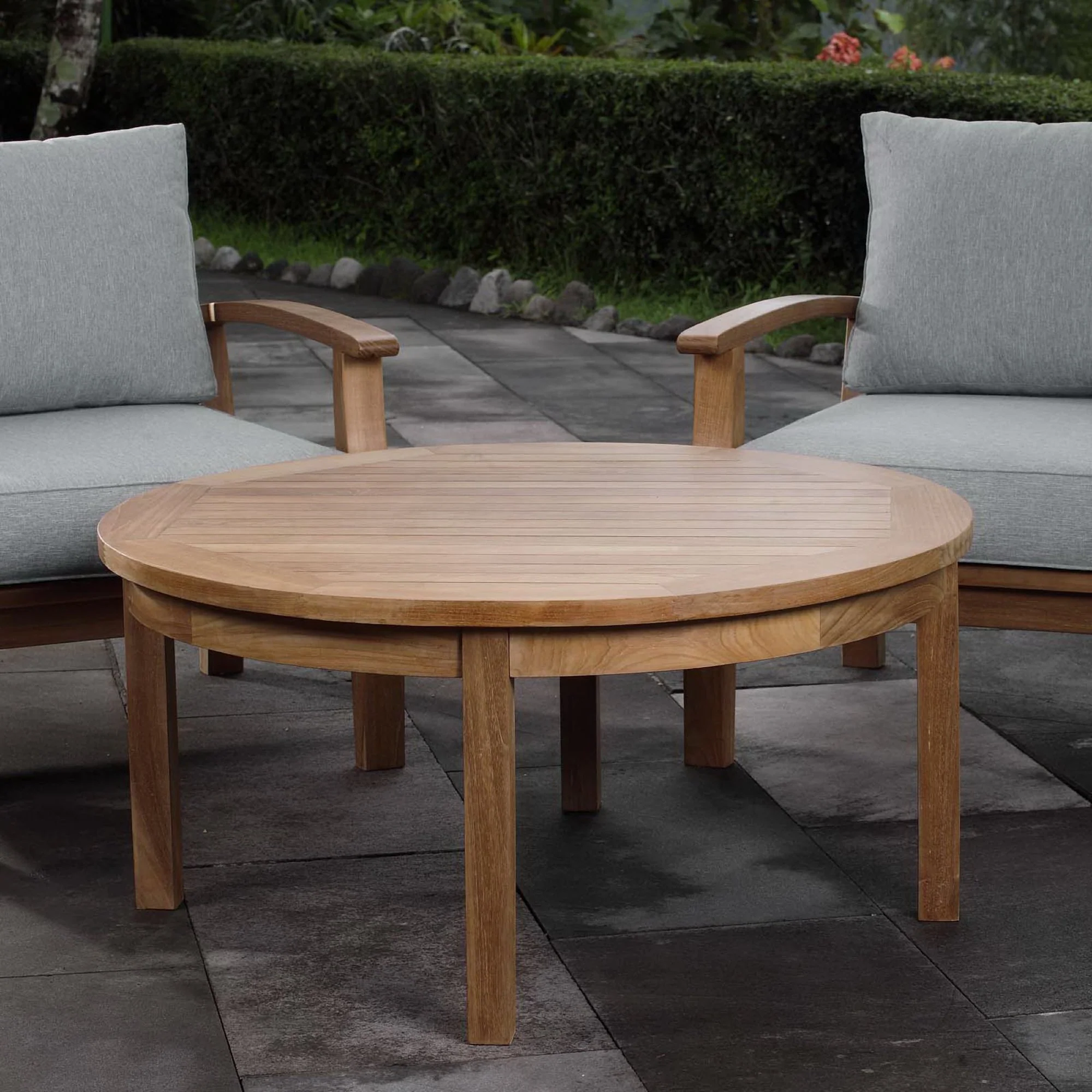 Marina Outdoor Patio Teak Round Coffee Table by Modway - Image 5
