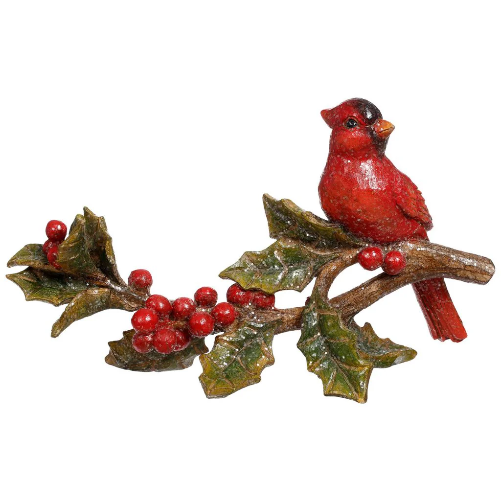 Mark Roberts 9"x6" Hand Painted Cardinal on Branch Resin Sculpture - Image 3