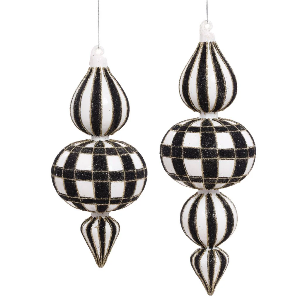 Mark Roberts Set of 2 Fancy Stripes 8" Finial Ornaments - Image 3