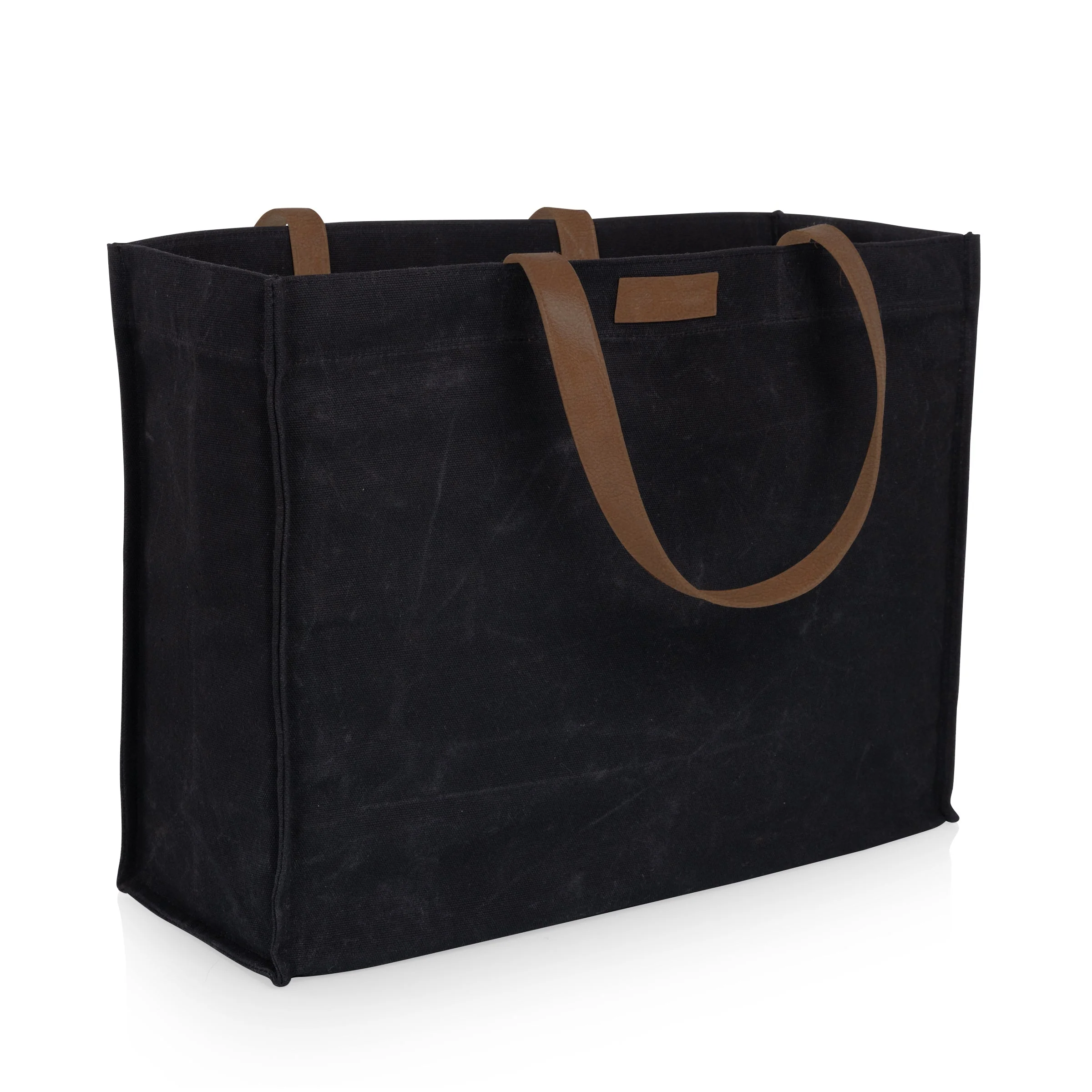 Market Waxed Canvas Tote with Leatherette Handles - Image 16