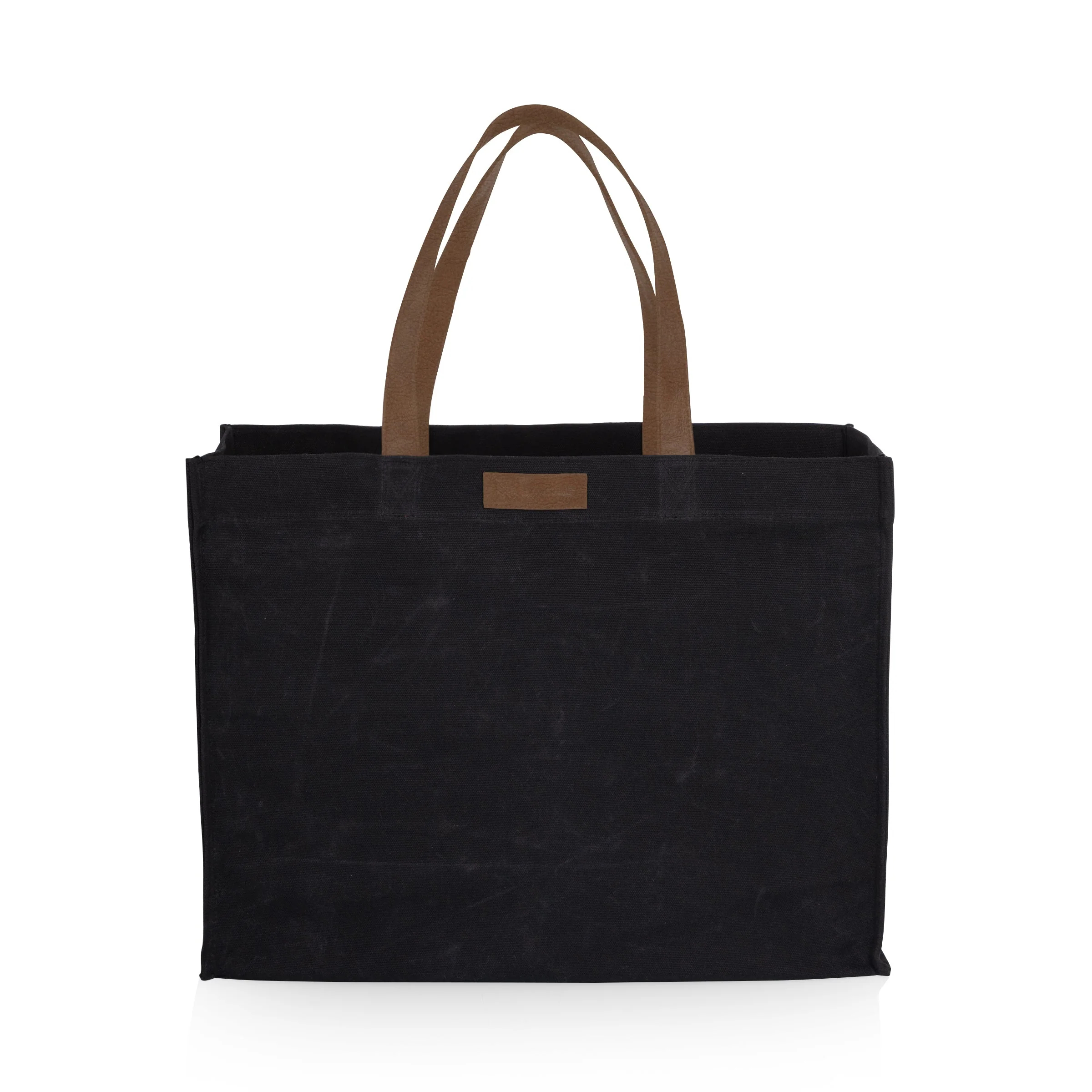 Market Waxed Canvas Tote with Leatherette Handles - Image 17