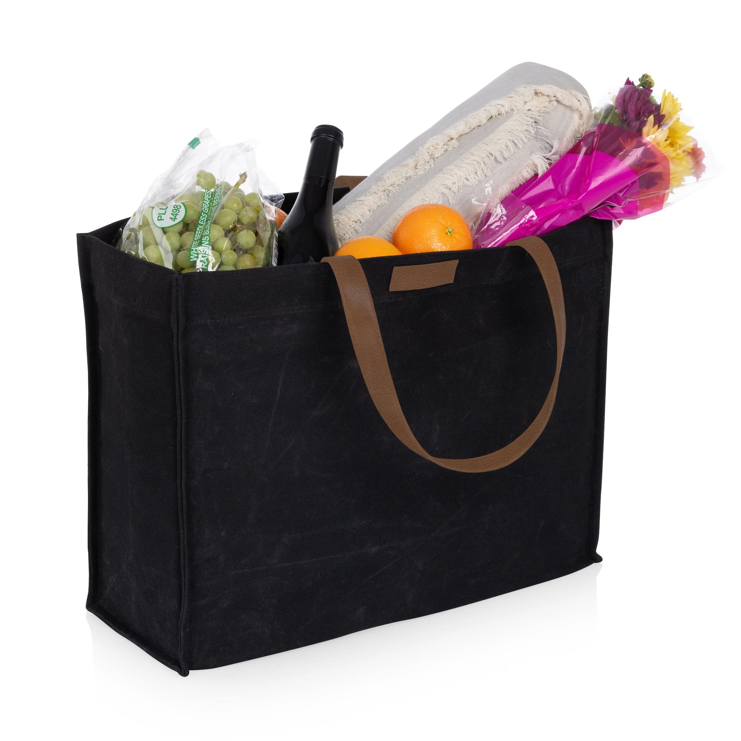 Market Waxed Canvas Tote with Leatherette Handles - Image 21