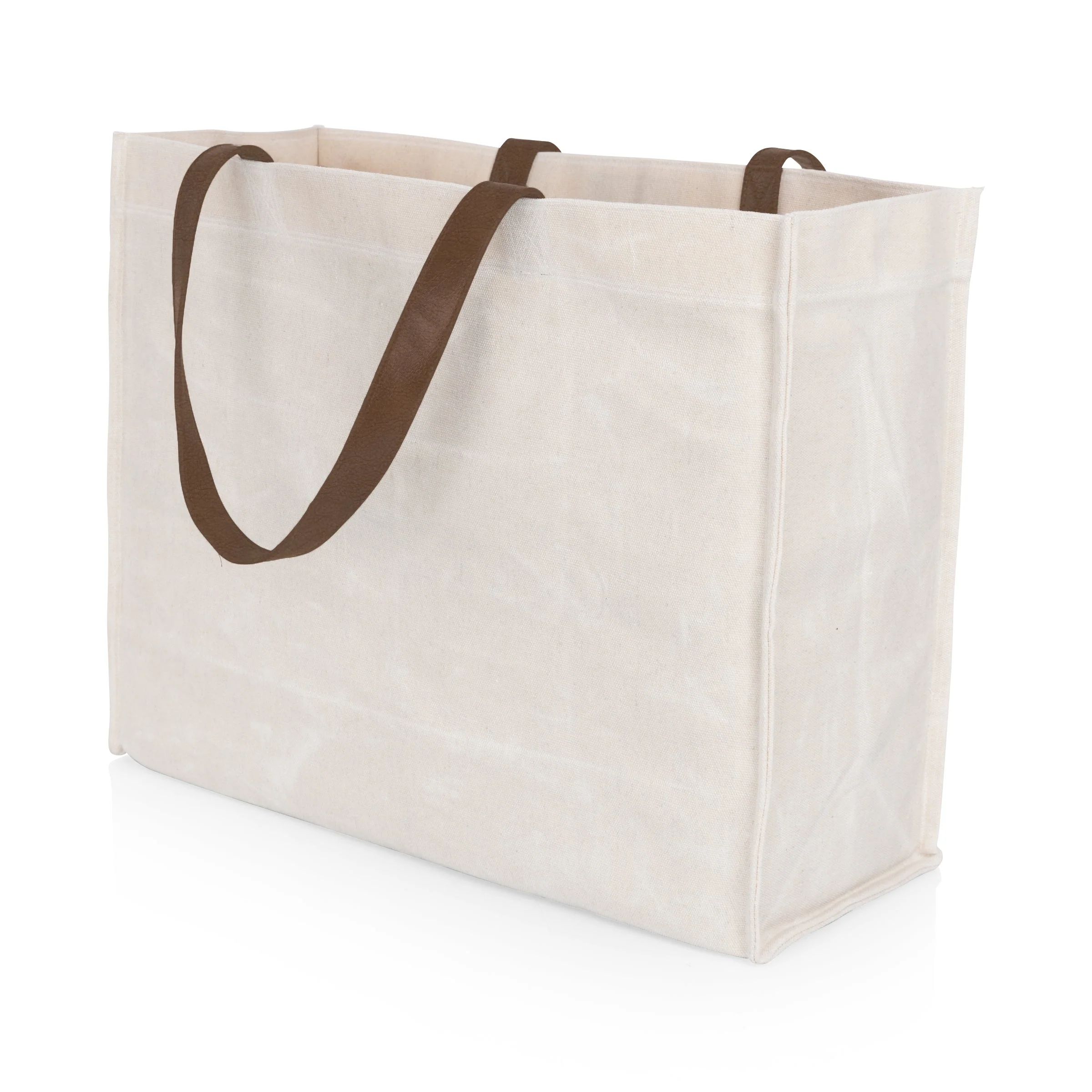 Market Waxed Canvas Tote with Leatherette Handles - Image 22