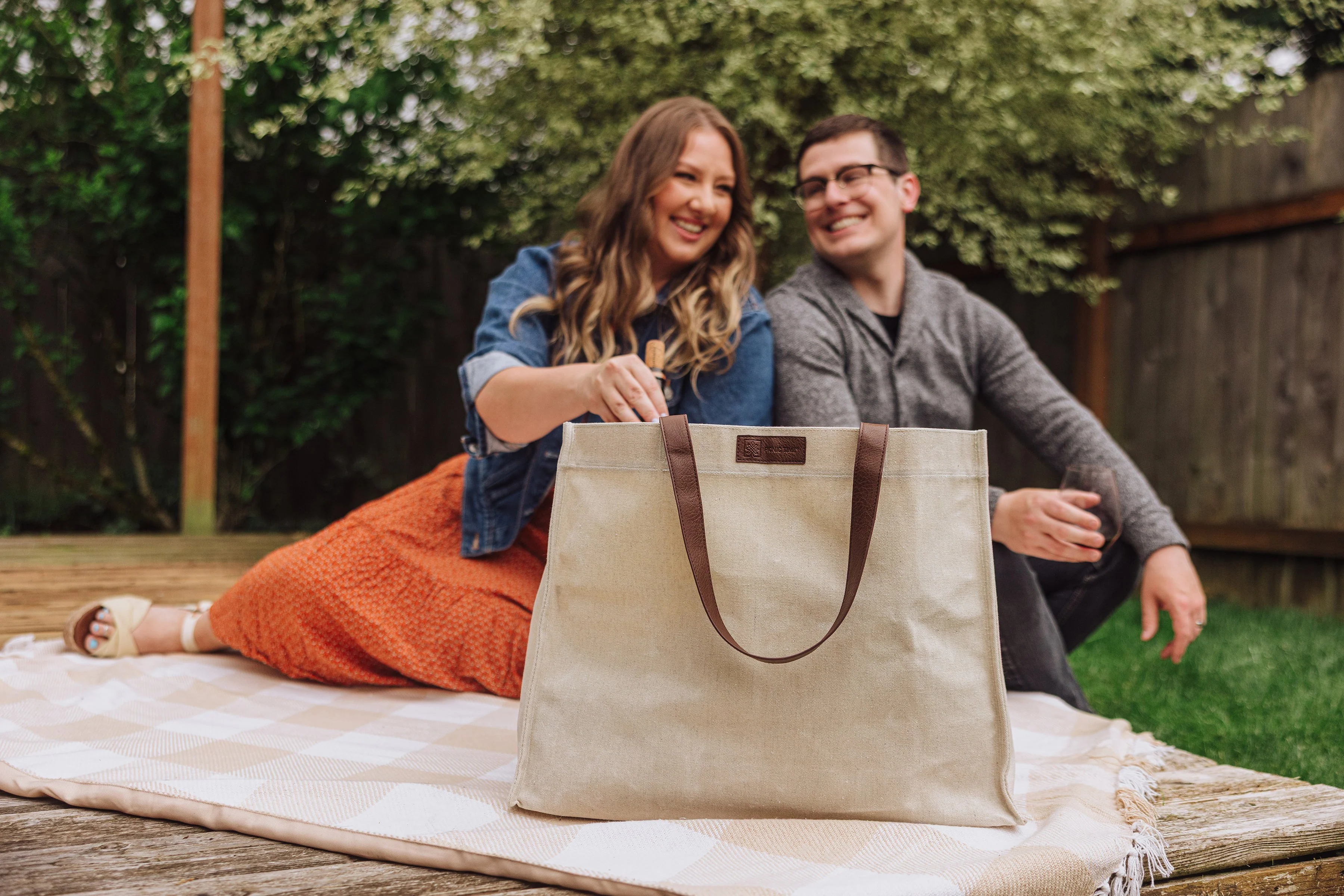 Market Waxed Canvas Tote with Leatherette Handles - Image 23