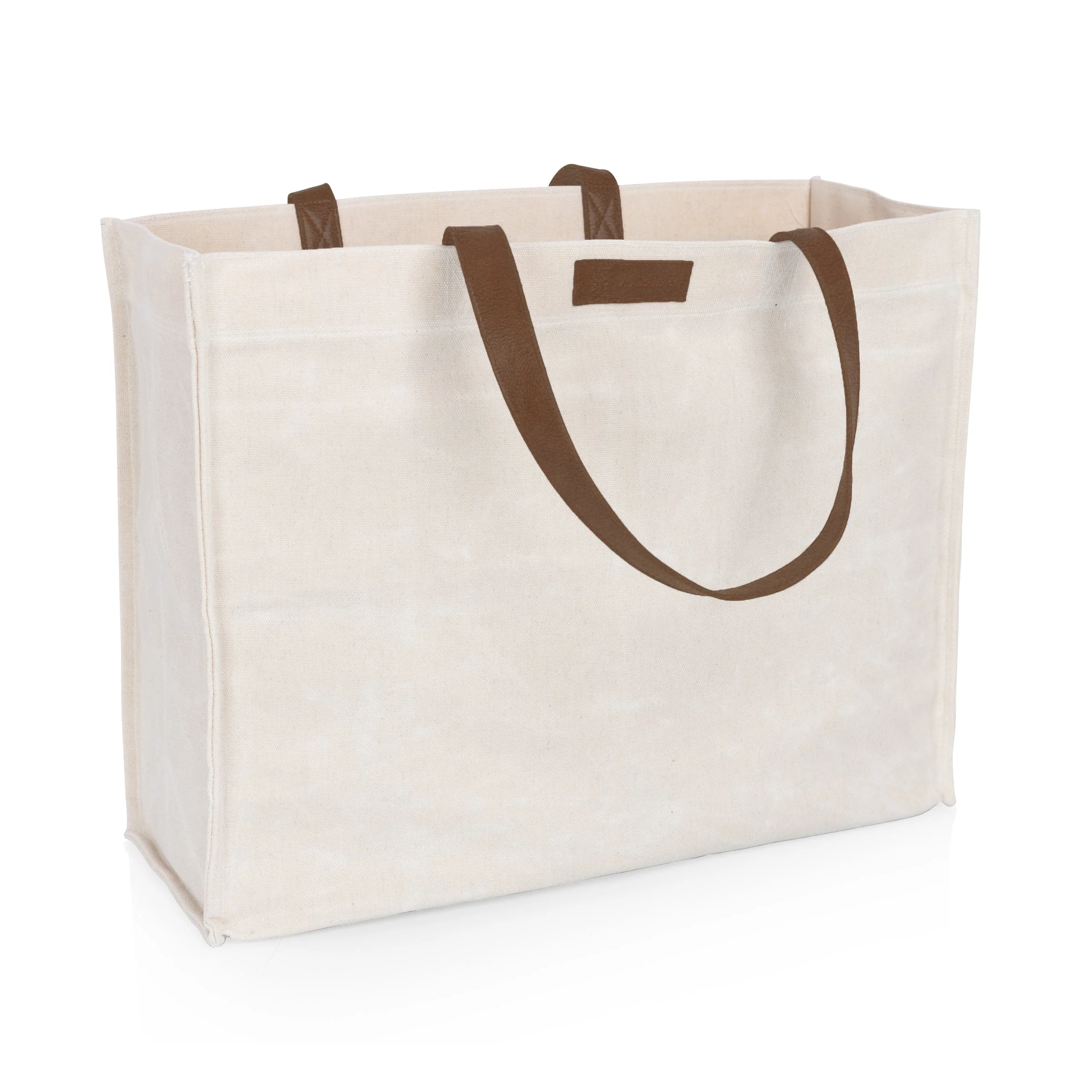 Market Waxed Canvas Tote with Leatherette Handles - Image 24