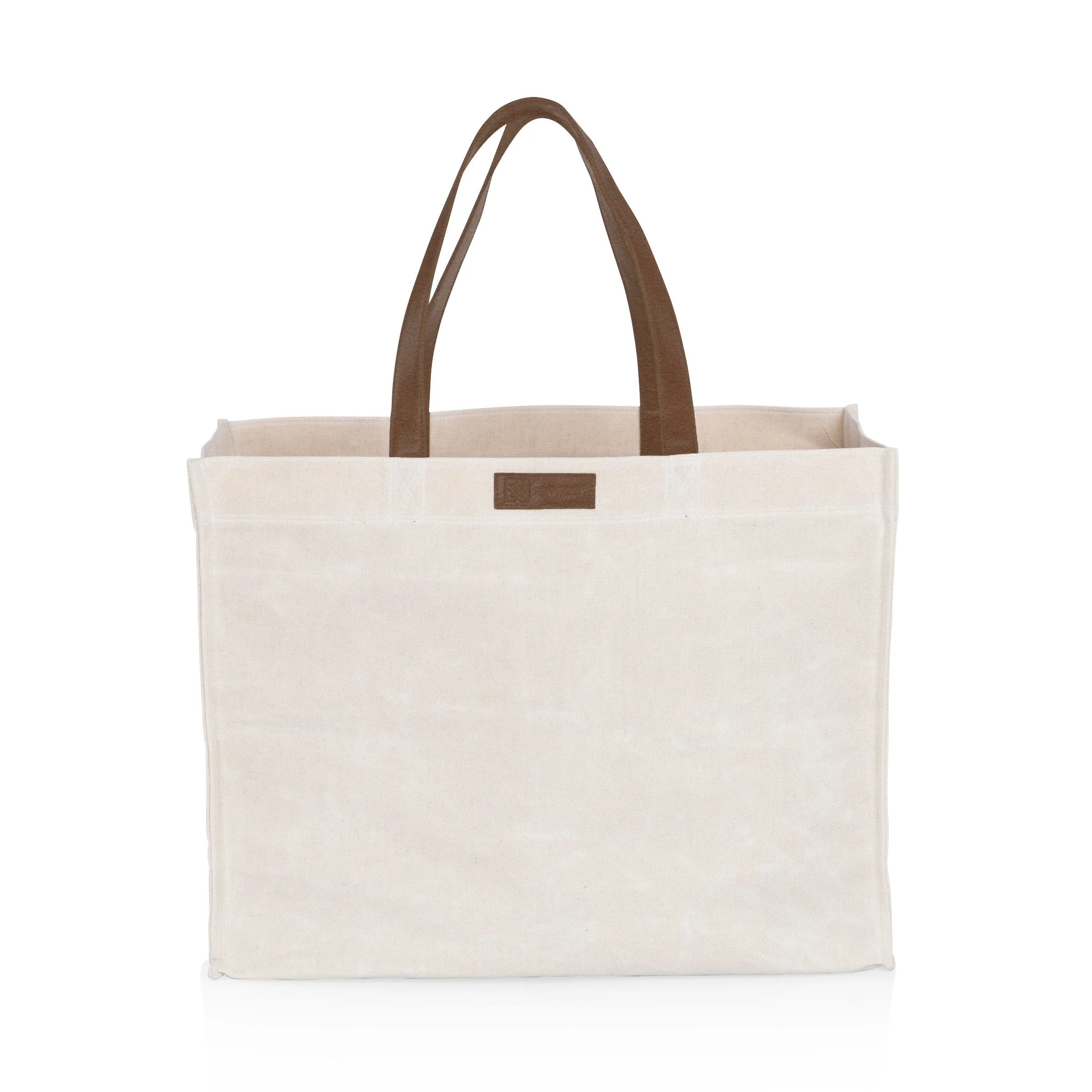 Market Waxed Canvas Tote with Leatherette Handles - Image 25