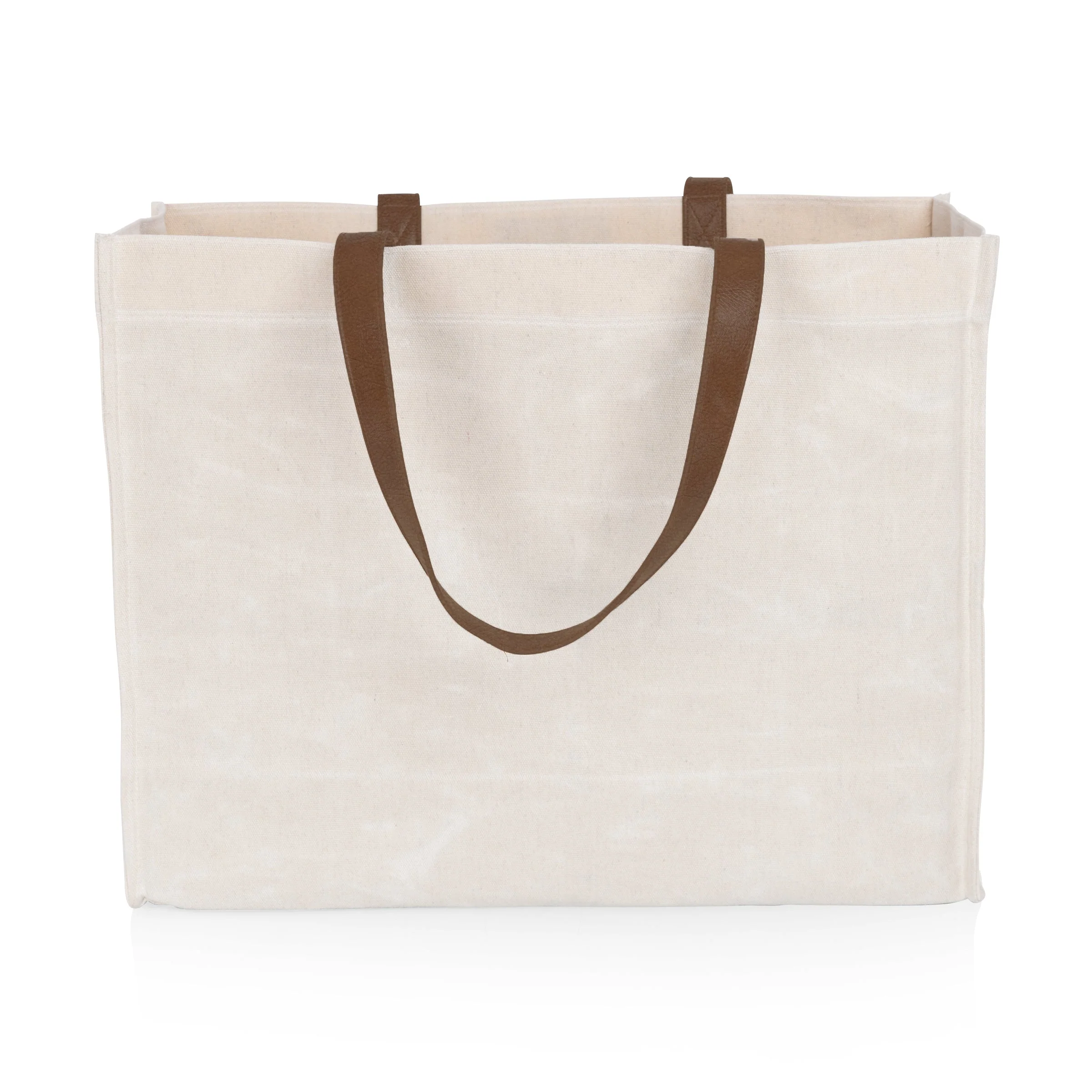 Market Waxed Canvas Tote with Leatherette Handles - Image 27