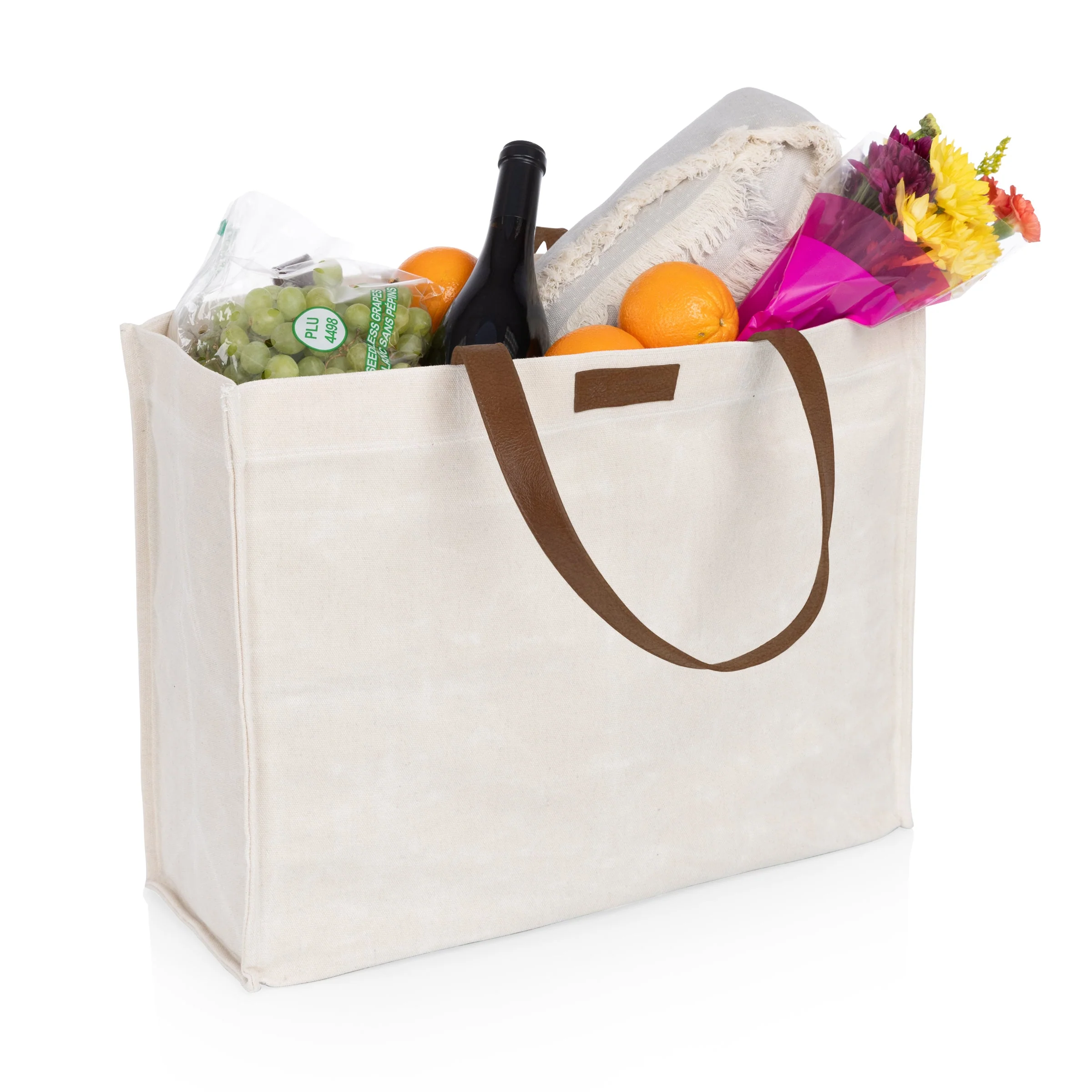 Market Waxed Canvas Tote with Leatherette Handles - Image 29