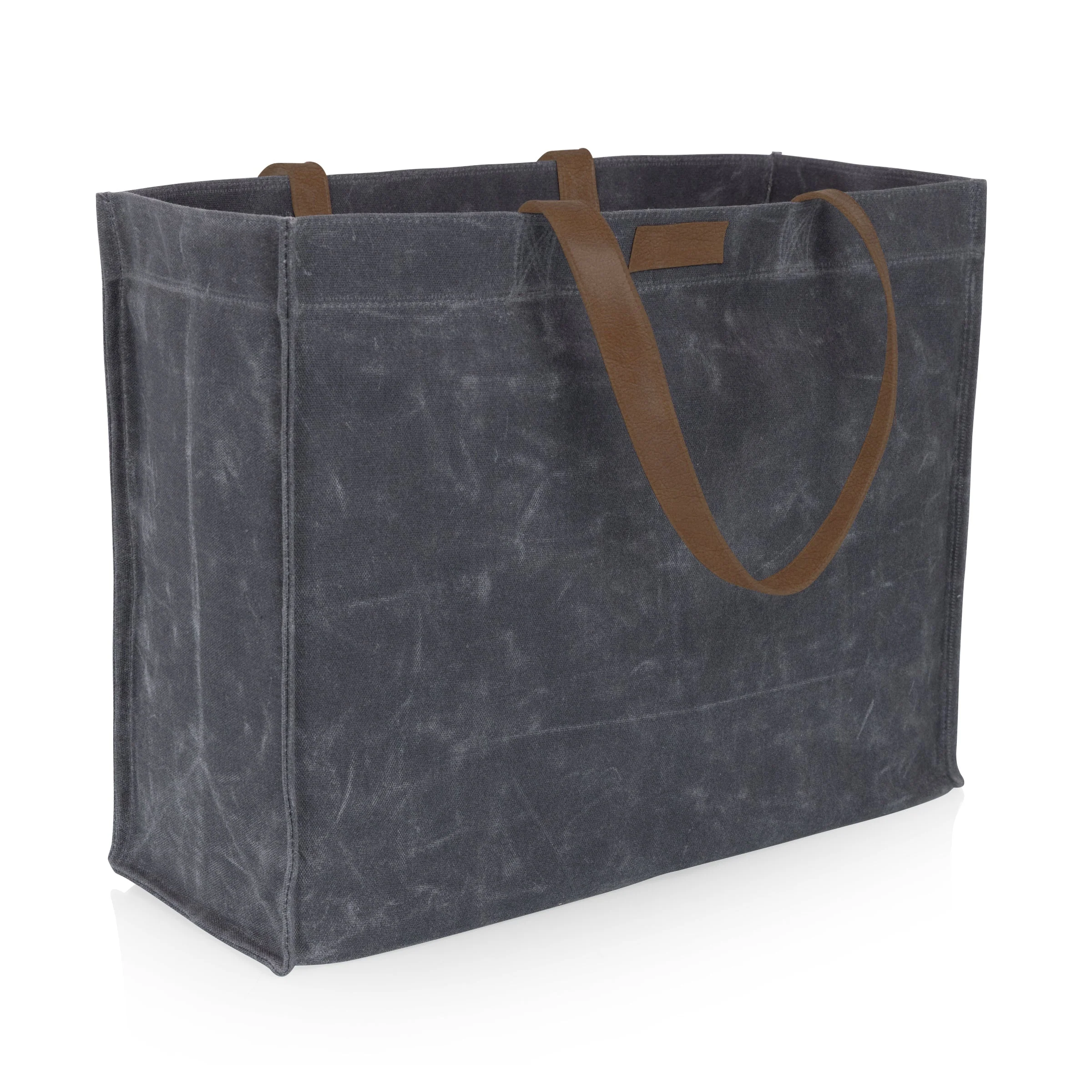 Market Waxed Canvas Tote with Leatherette Handles - Image 5