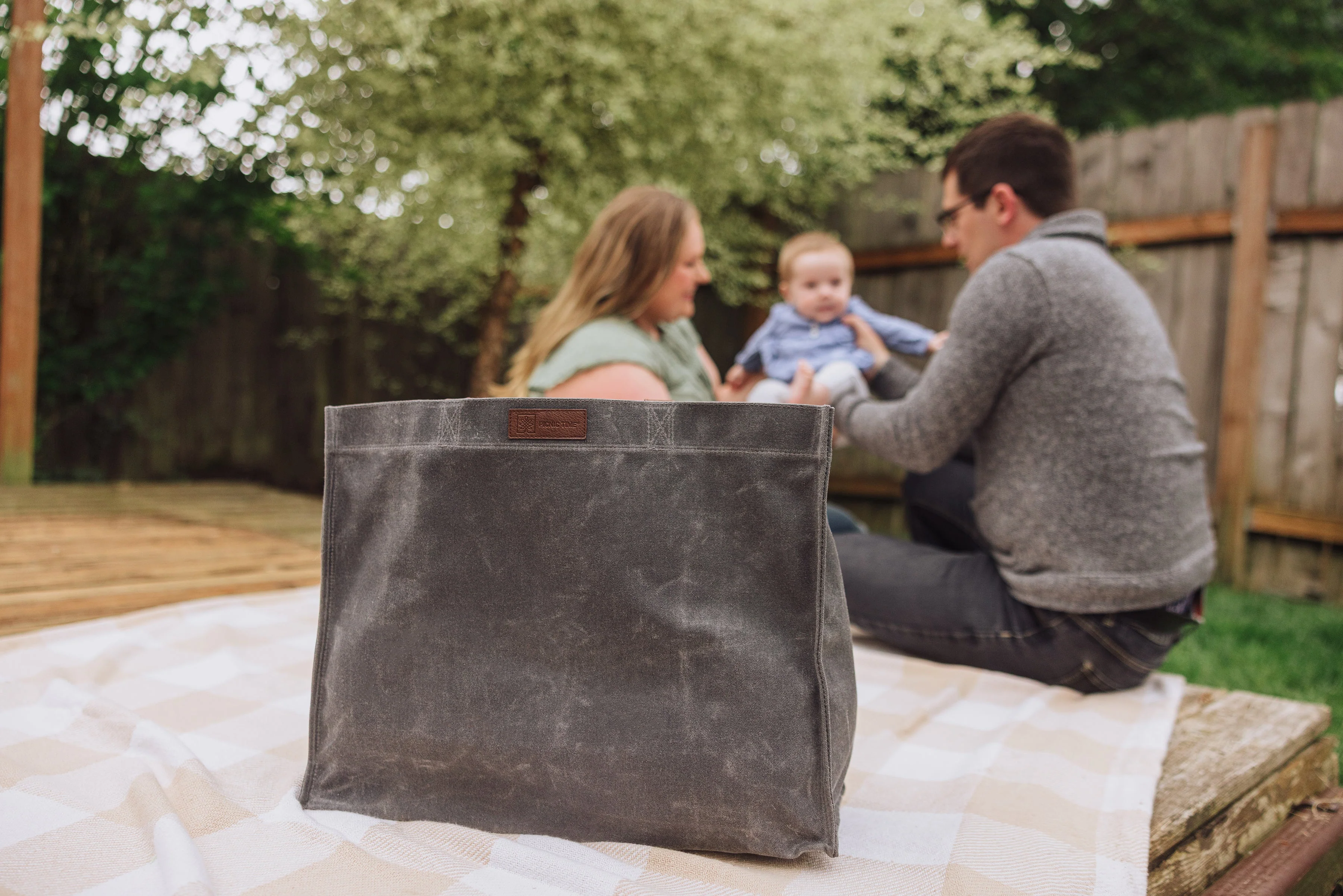 Market Waxed Canvas Tote with Leatherette Handles - Image 7