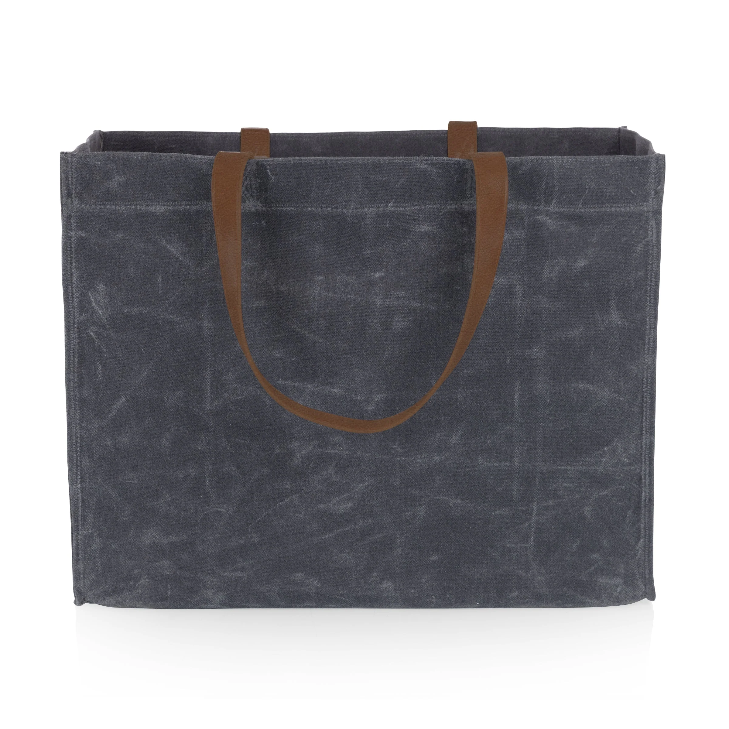 Market Waxed Canvas Tote with Leatherette Handles - Image 8