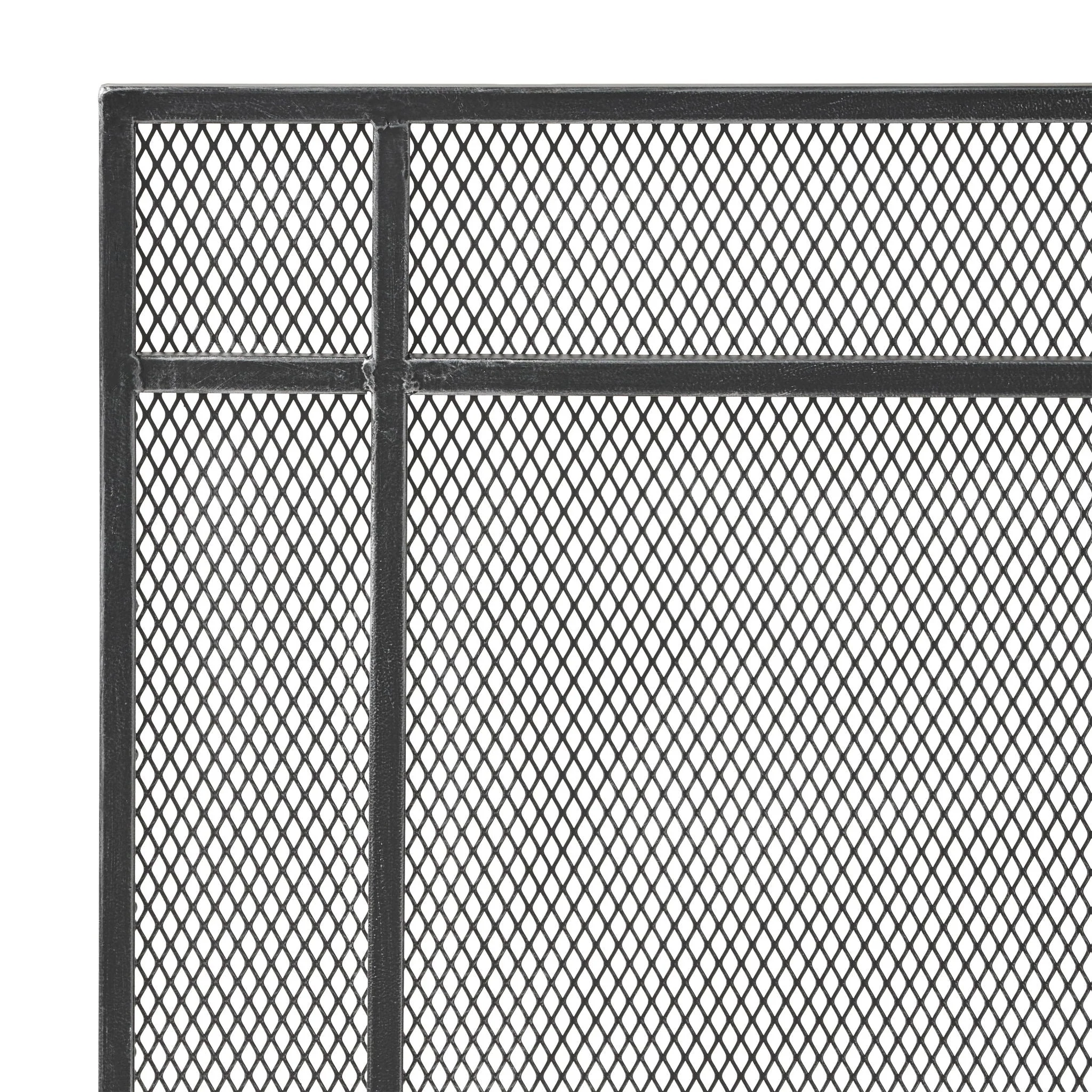 Markus - Modern Single Panel Iron Firescreen Black Brushed Silver - Image 7