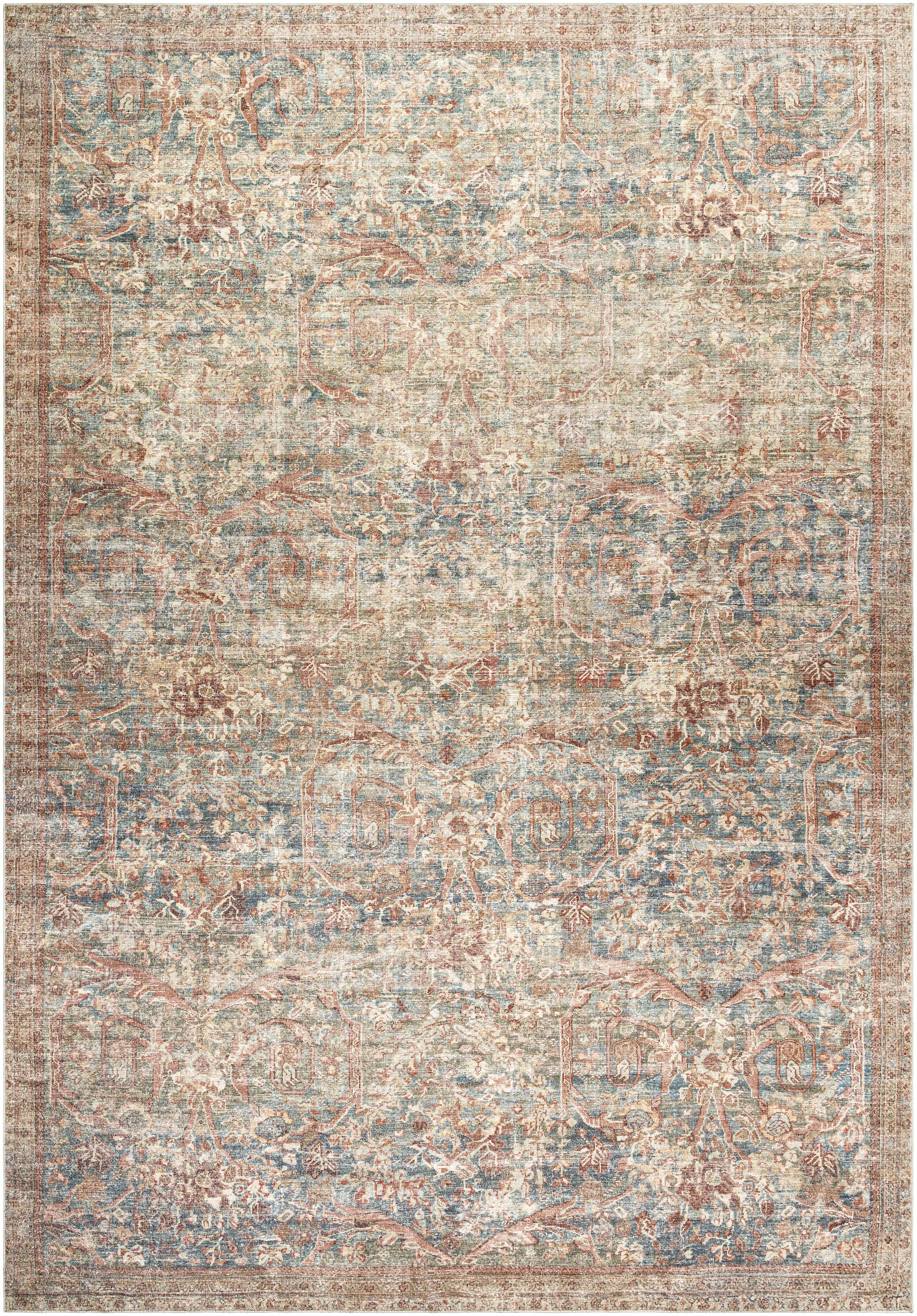 Marlene Damask Brown & Blue Area Rug - Becki Owens x Livabliss - Image 10