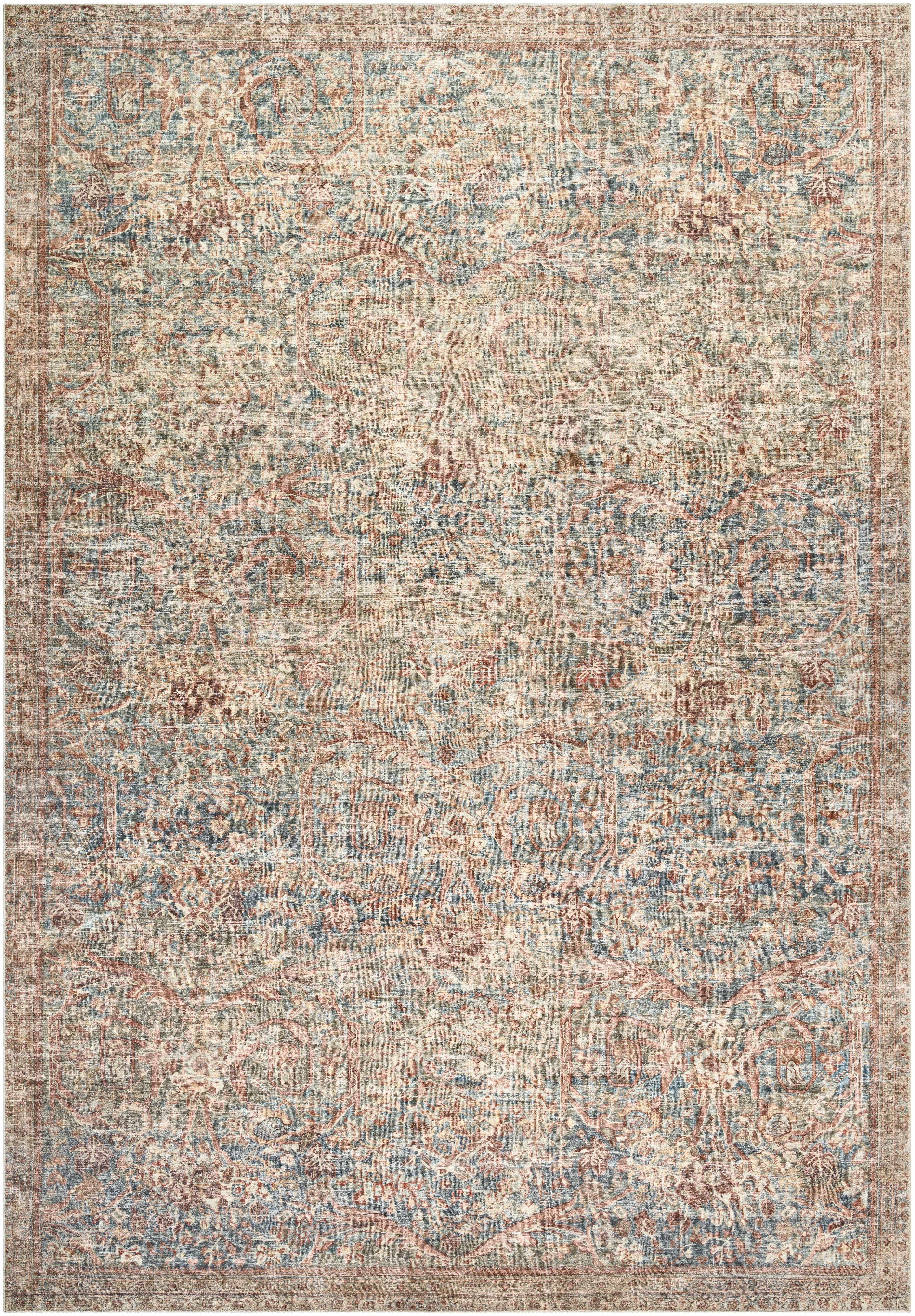 Marlene Damask Brown & Blue Area Rug - Becki Owens x Livabliss - Image 5