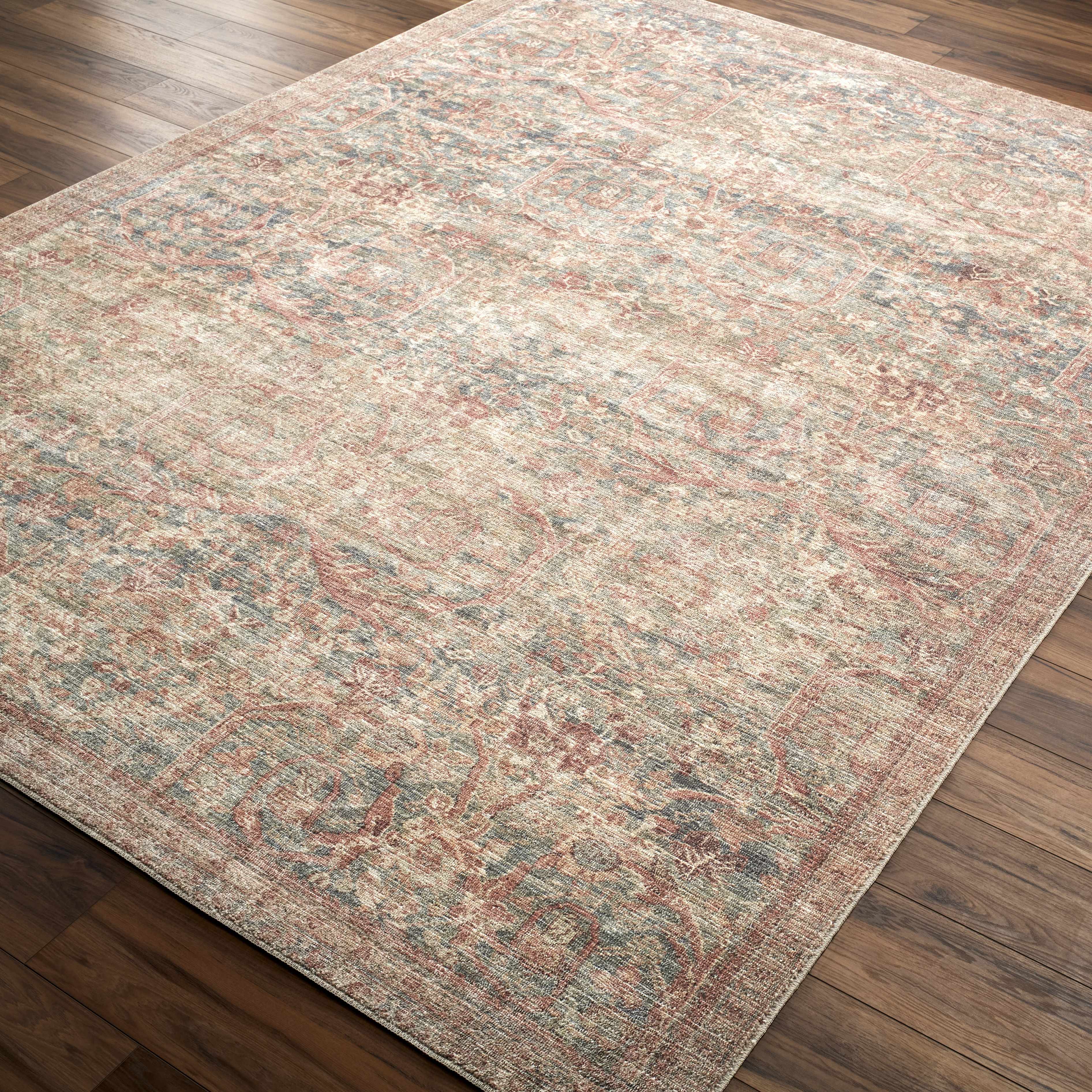 Marlene Damask Brown & Blue Area Rug - Becki Owens x Livabliss - Image 7