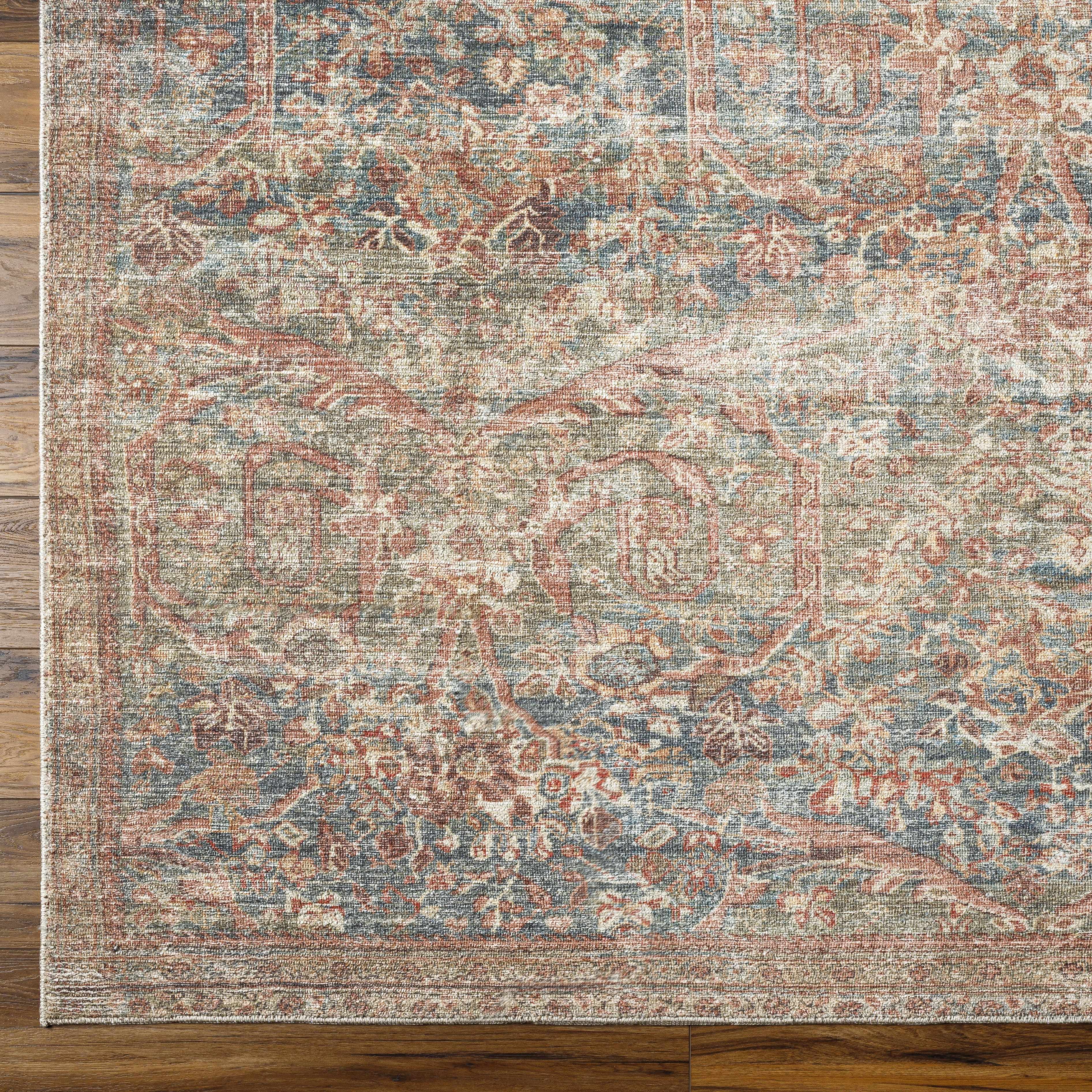 Marlene Damask Brown & Blue Area Rug - Becki Owens x Livabliss - Image 9