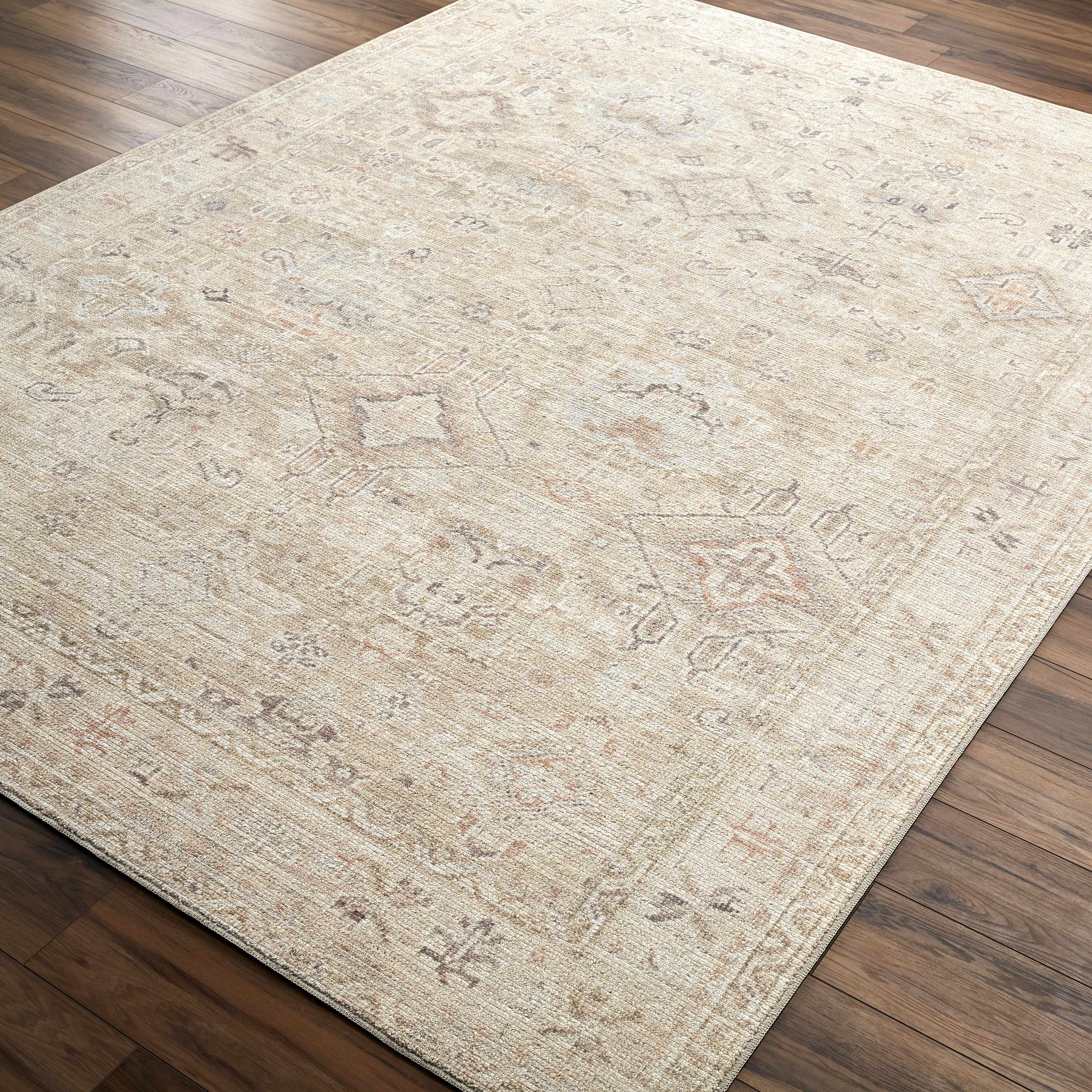 Marlene Damask Light Brown Area Rug - Becki Owens x Livabliss - Image 3