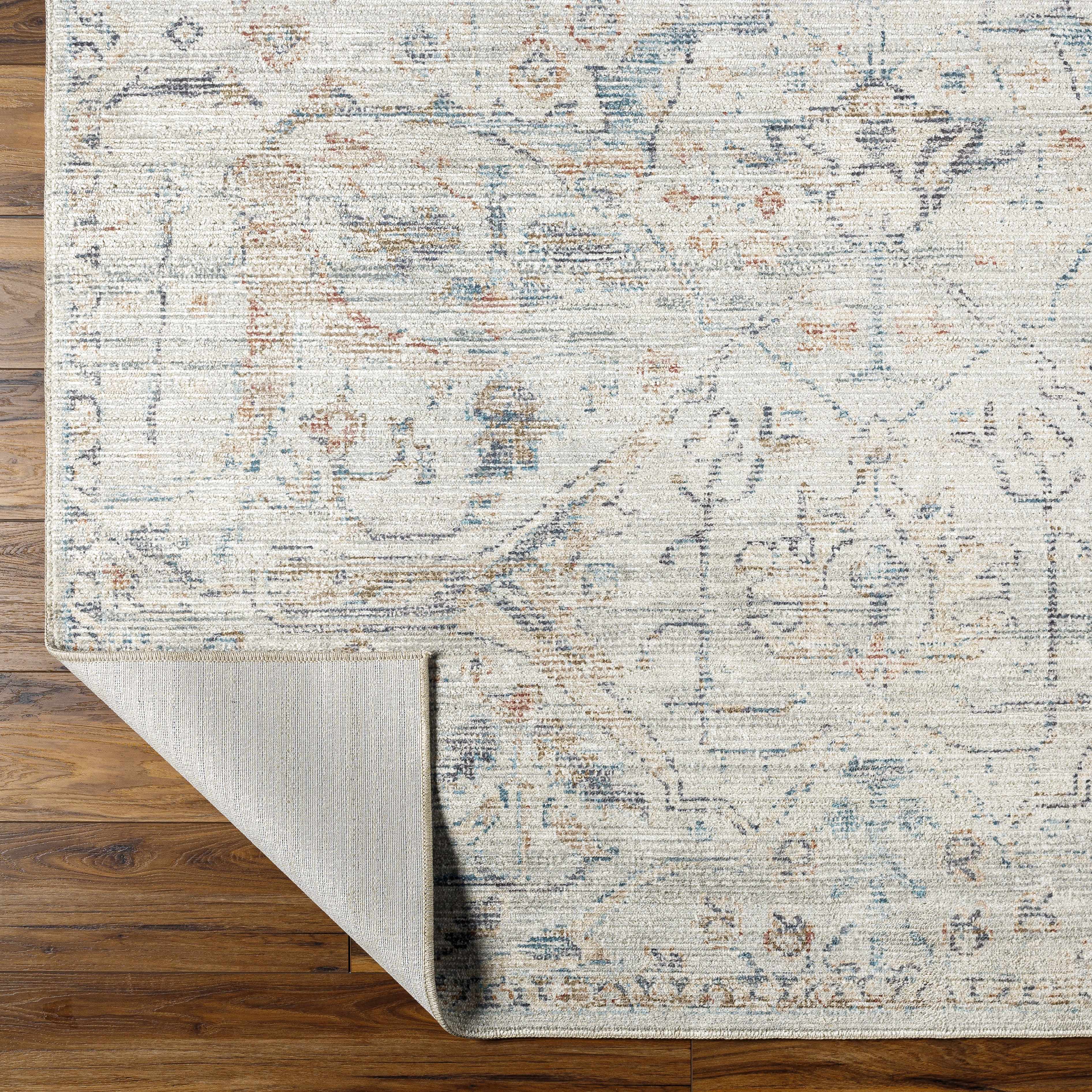 Marlene Damask Off White & Blue Area Rug - Becki Owens x Livabliss - Image 5