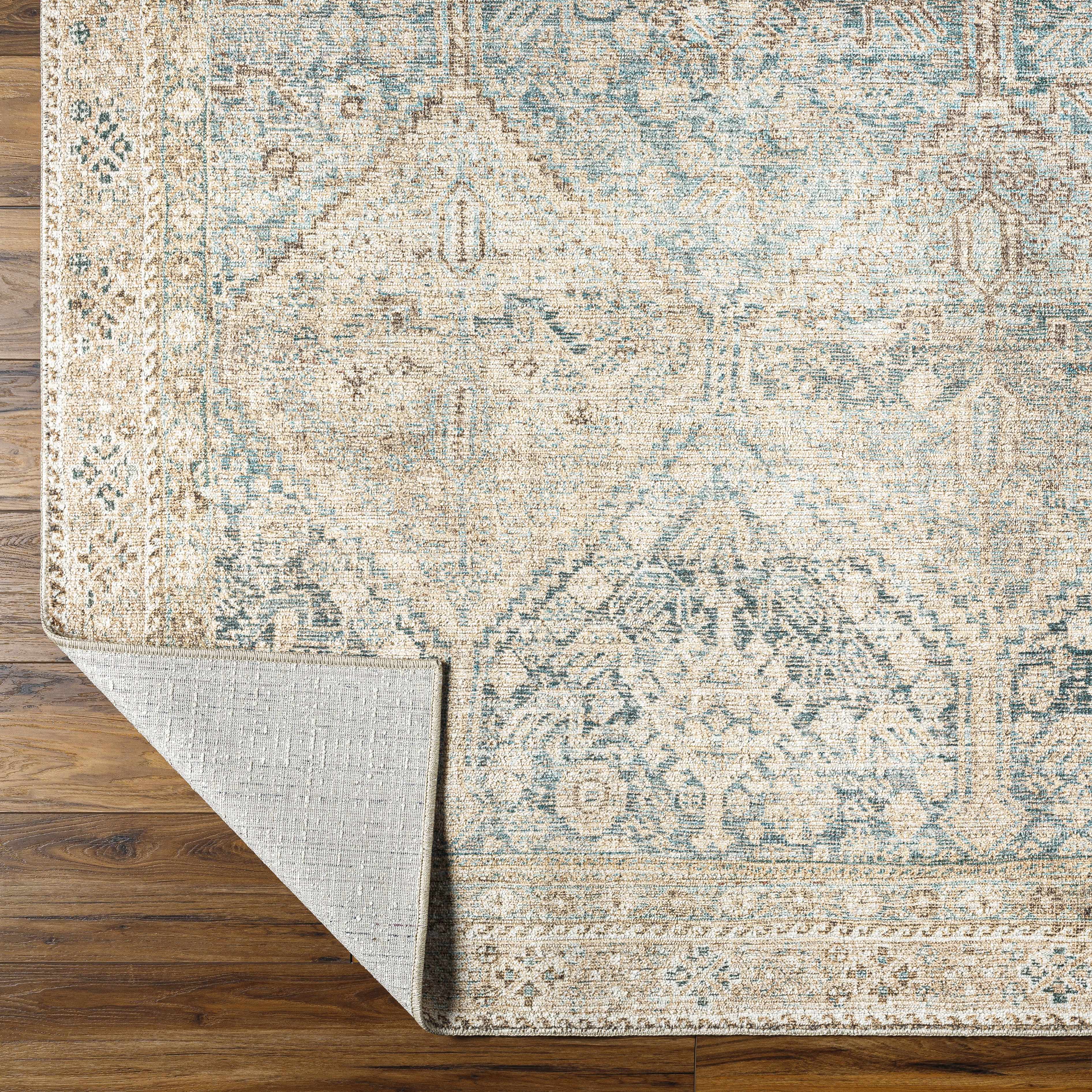 Marlene Medallion Beige & Blue Area Rug - Becki Owens x Livabliss - Image 5