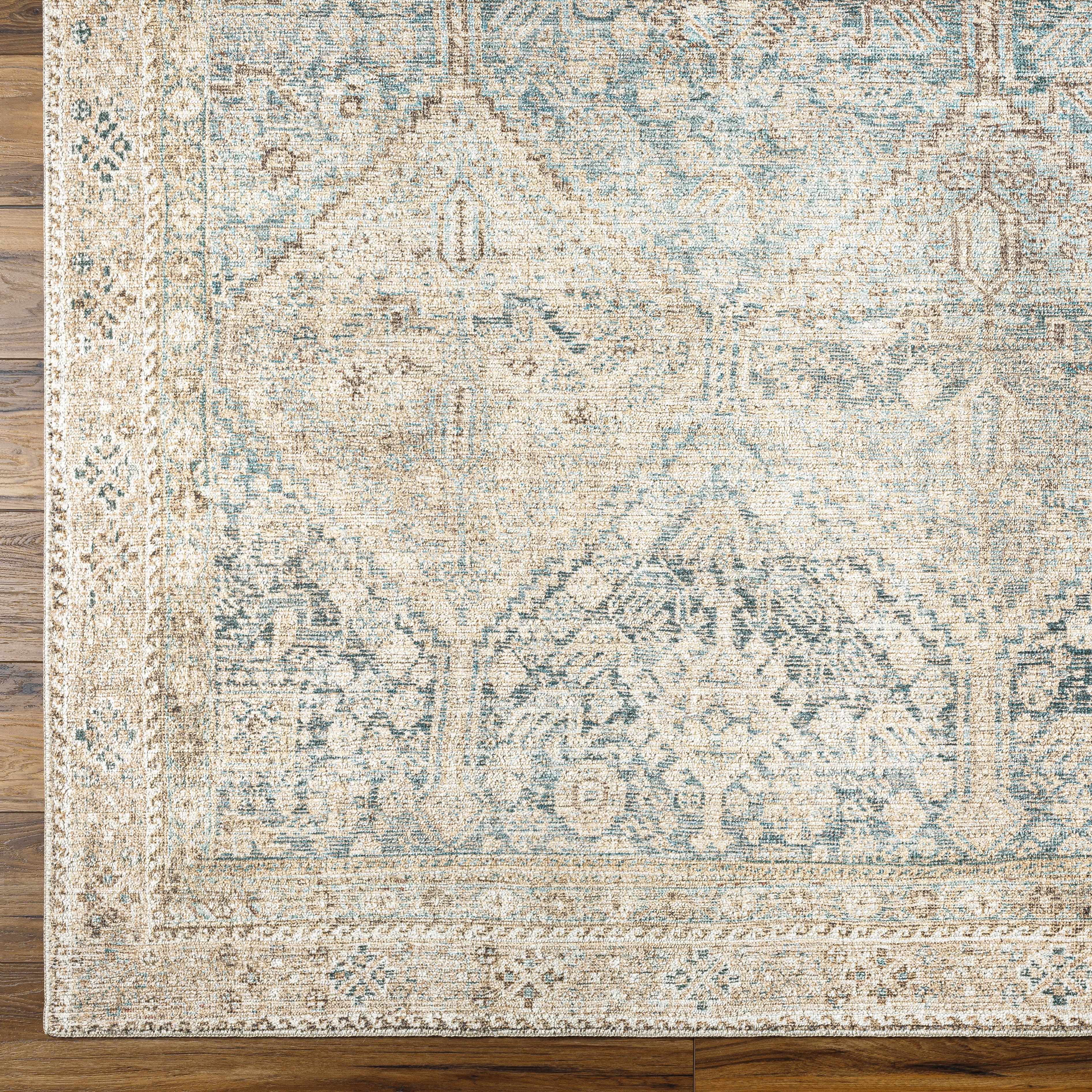 Marlene Medallion Beige & Blue Area Rug - Becki Owens x Livabliss - Image 6