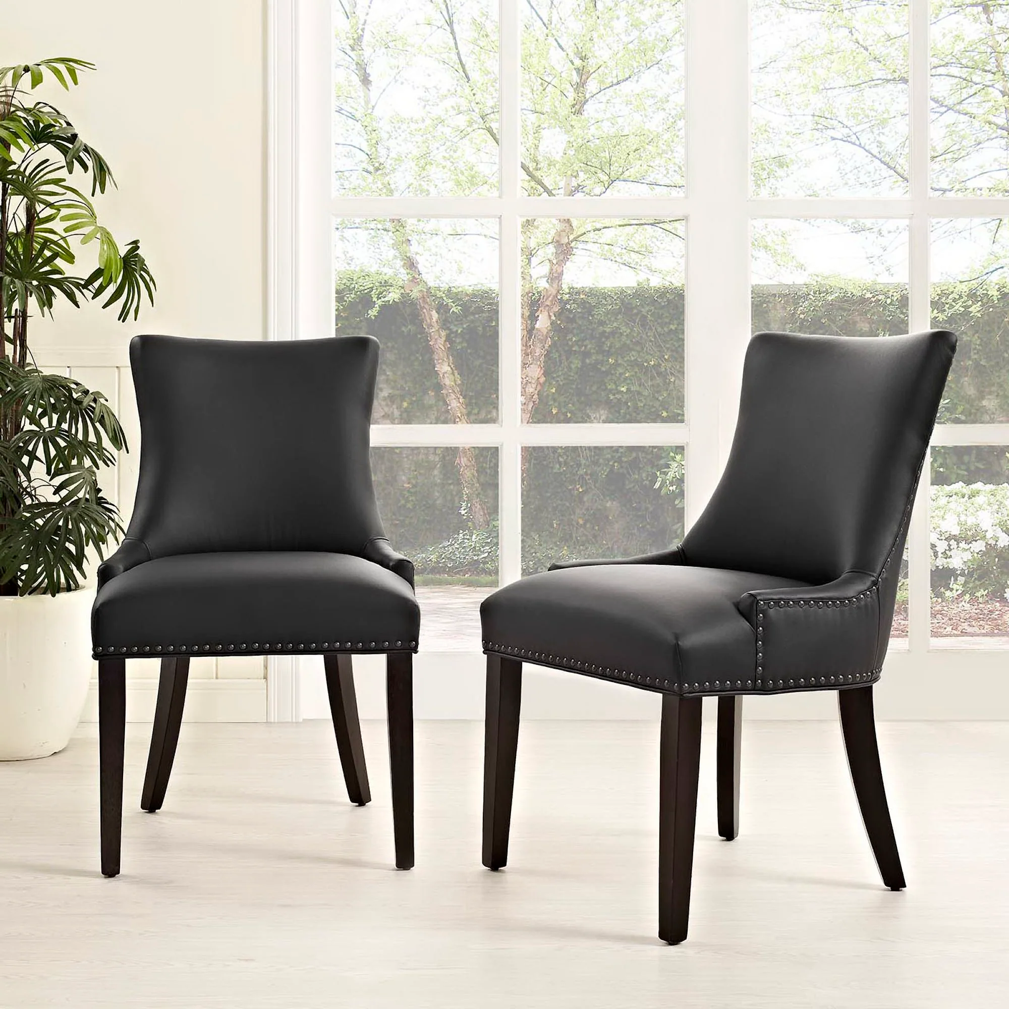 Marquis Faux Leather Dining Chair Set of 2 by Modway - Image 6