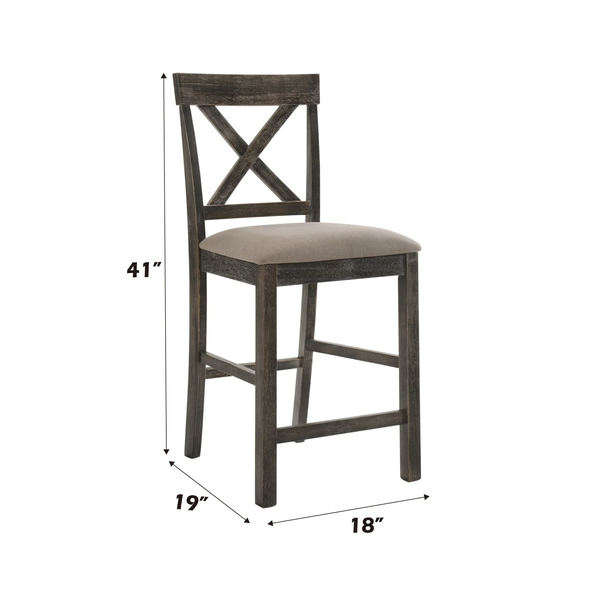 Martha II - Weathered Counter Height Chair (Set of 2) - Gray / Tan - Image 3