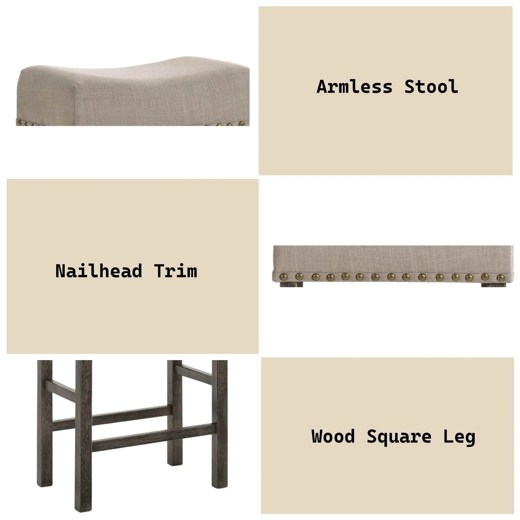 Martha II - Weathered Counter Height Stool (Set of 2) - Gray / Tan - Image 4