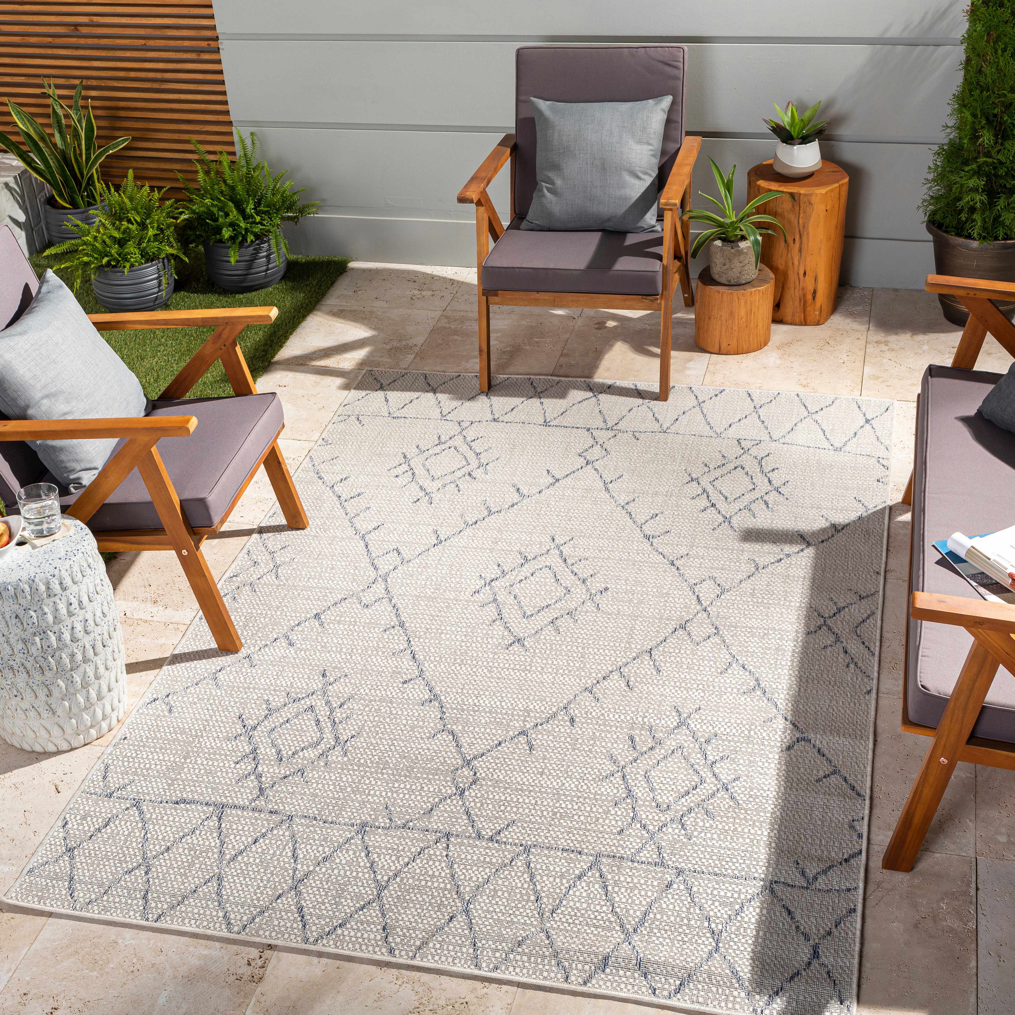 Marwood Gray&Blue Nordic Rug - Clearance - Image 2