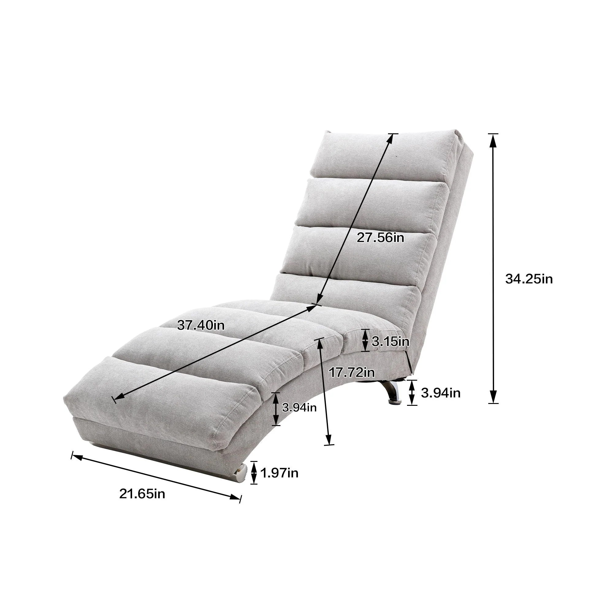 Massage Chaise Lounge Indoor With Remote Control, Ergonomic Electric Massage Lounger - Image 25