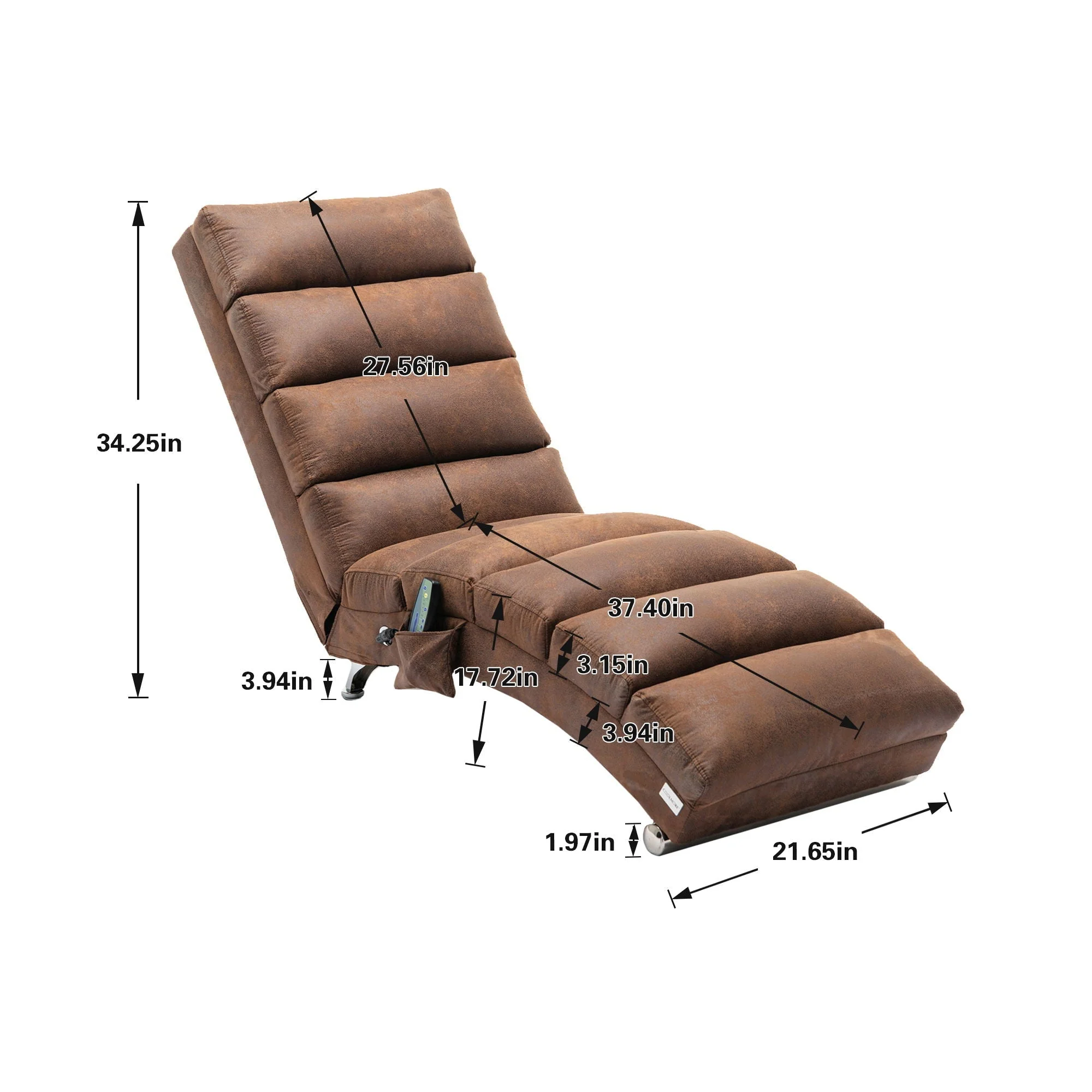 Massage Chaise Lounge Indoor With Remote Control, Ergonomic Electric Massage Lounger - Image 32