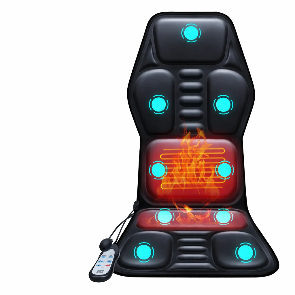 Massage Seat Cushion with Heat Lumbar Airbag Back Massager for Home Office - Image 2