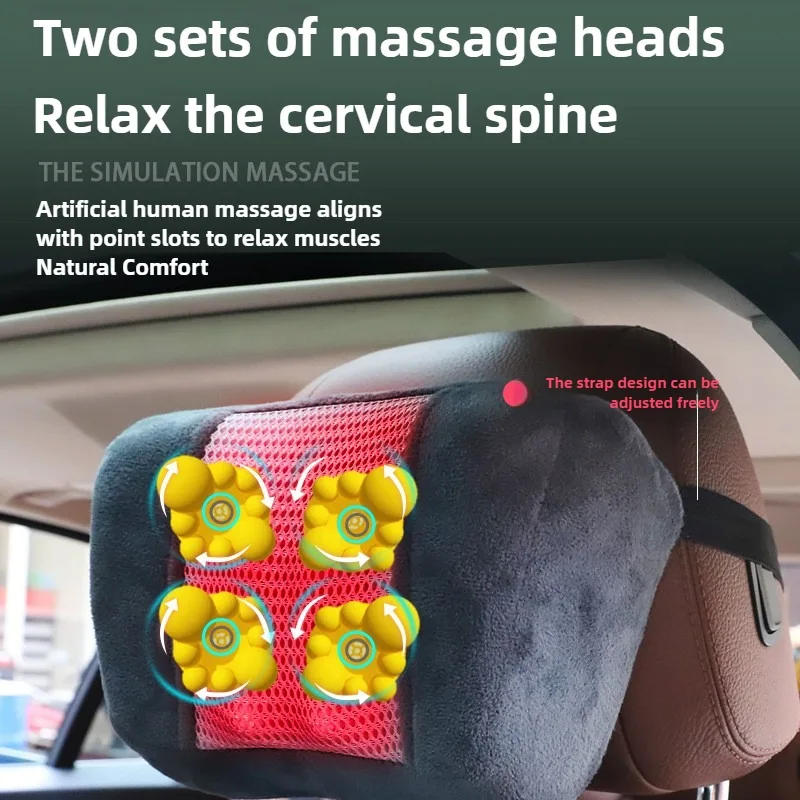 Massage Seat Cushion with Heat Lumbar Airbag Back Massager for Home Office - Image 6