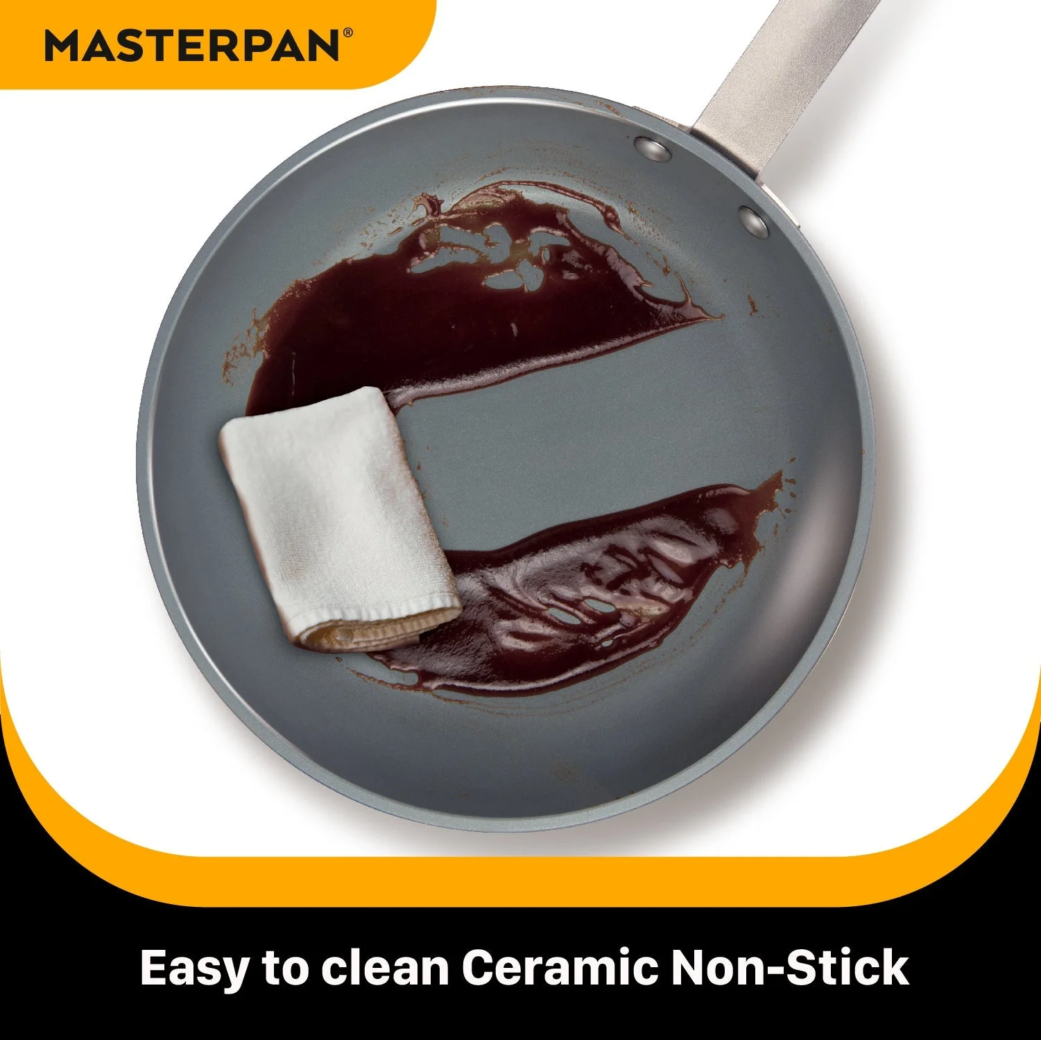 MASTERPAN Ceramic Nonstick Stovetop Oven Frypan & Skillet & Stainless Steel Lid Set, Clay Color 9.5"(24cm) - Image 7