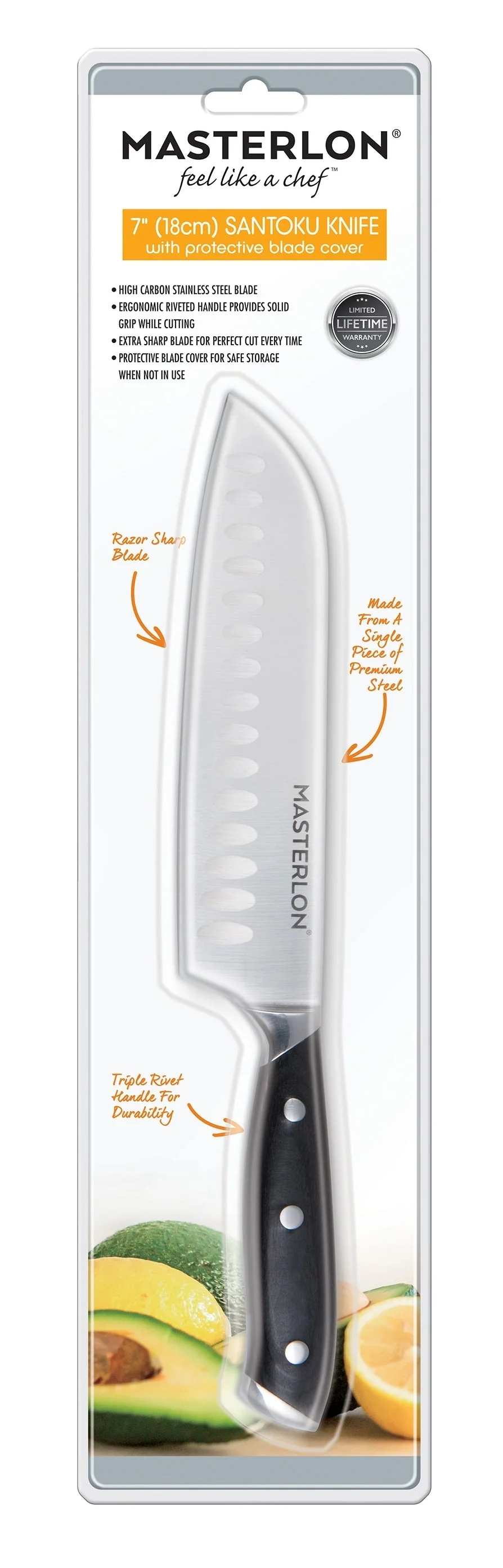 MASTERPAN Essential Chef’s Knife Bundle - 8" Chef’s Knife, 8" Slicer Knife & 7" Santoku Knife - Stainless Steel Blades with Protective Covers - Image 14