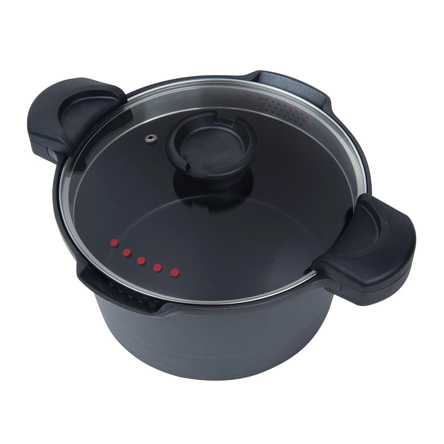 MASTERPAN Nonstick Stock & Pasta Pot With Glass Lid Strainer, 5 QT., 9" (23cm) - Image 3