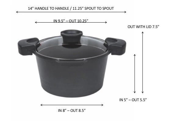 MASTERPAN Nonstick Stock & Pasta Pot With Glass Lid Strainer, 5 QT., 9" (23cm) - Image 7